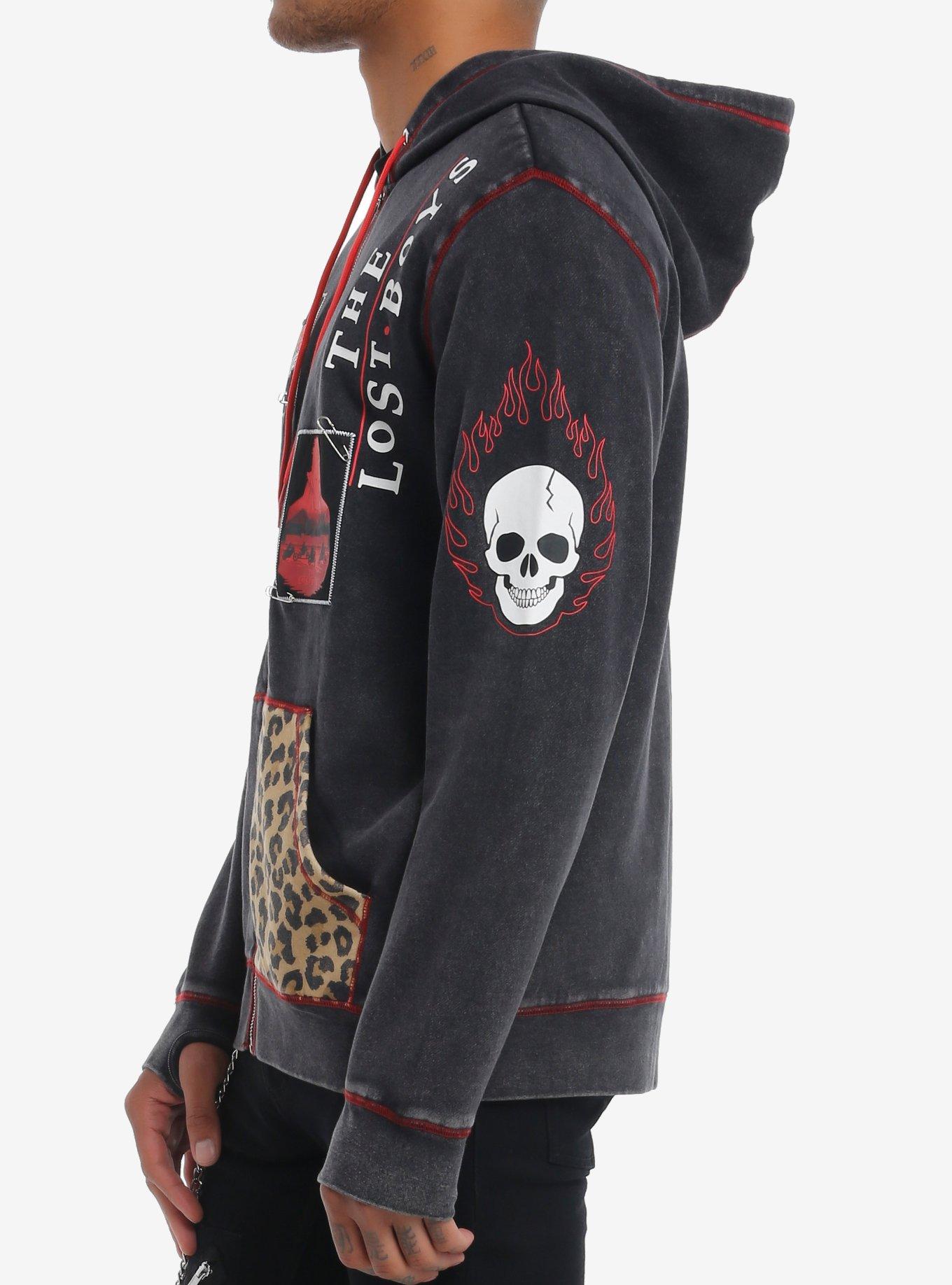 The Lost Boys Patch Acid Wash Hoodie, ACID BLACK, alternate