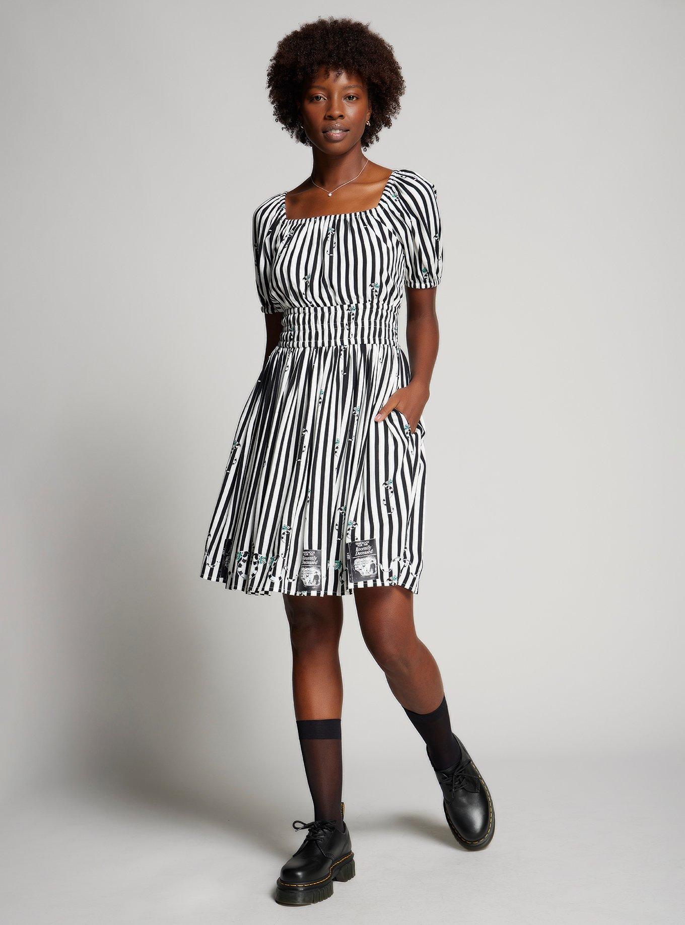 Beetlejuice Sandworm Allover Print Stripe Dress, , hi-res