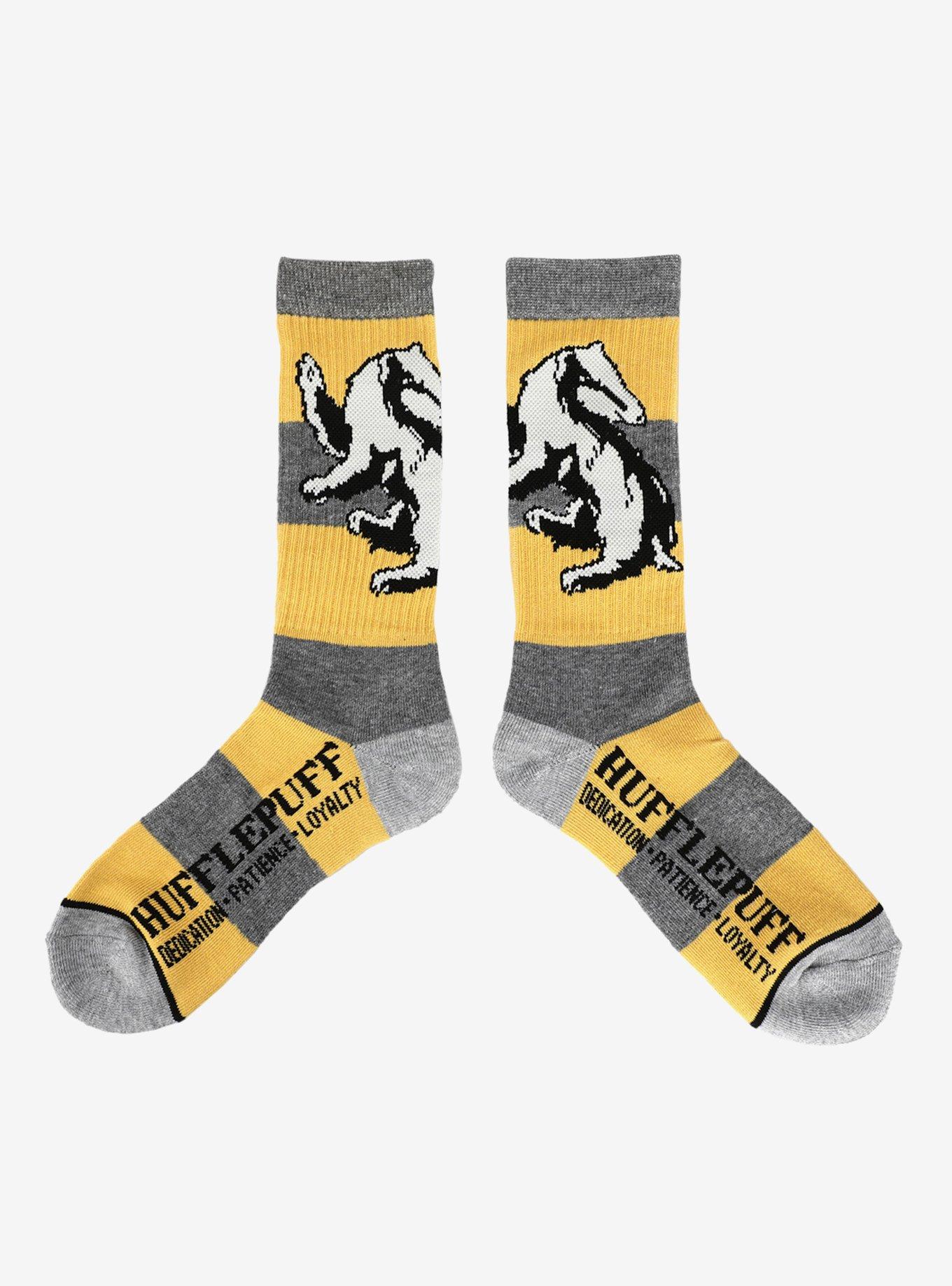 Harry Potter Hufflepuff Rugby Crew Socks, , alternate