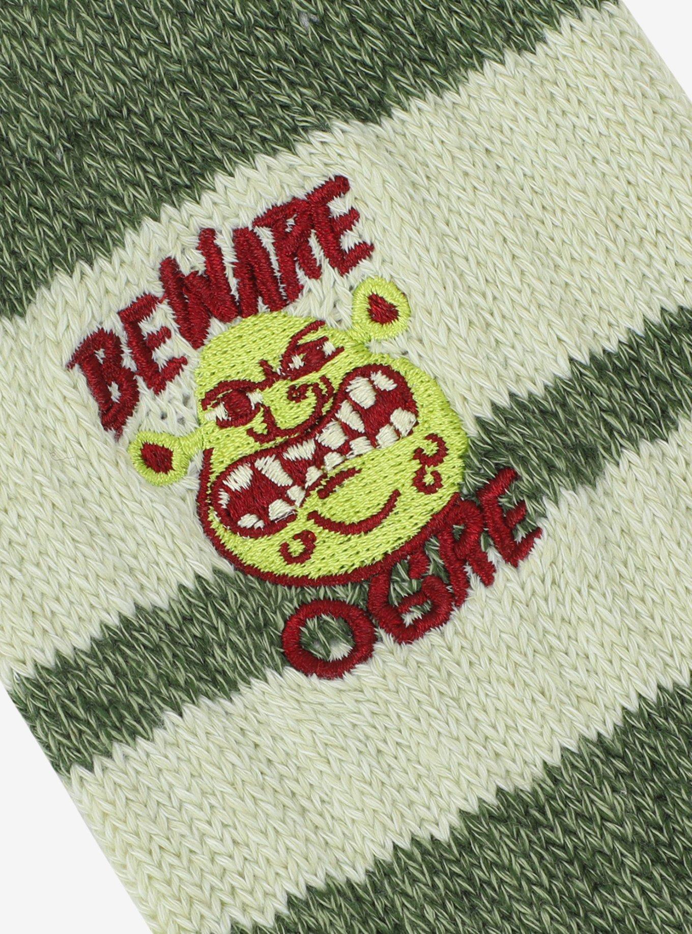 Shrek Beware Ogre Embroidered Crew Socks, , alternate