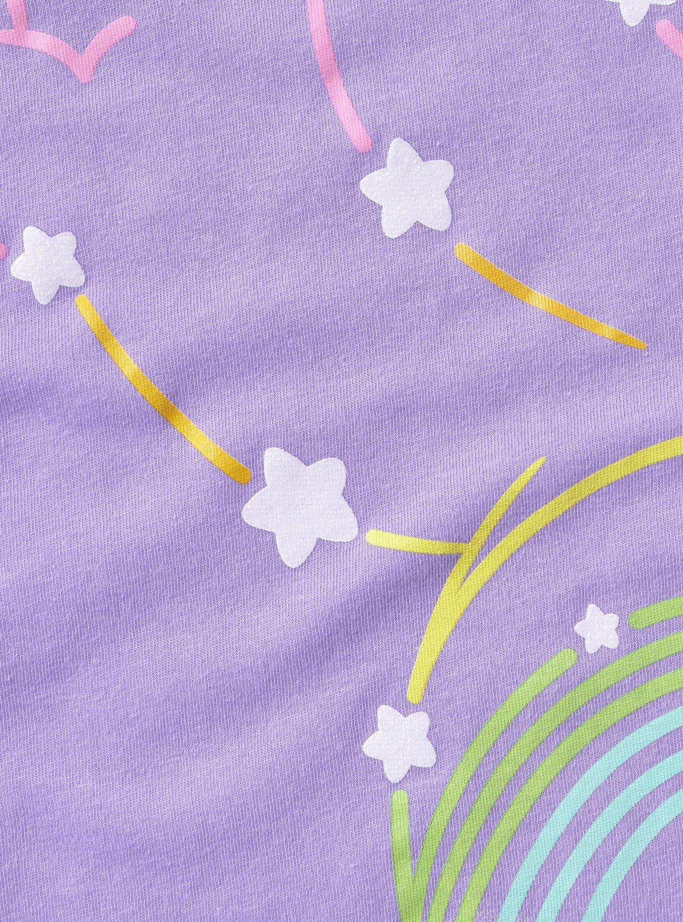 Care Bears Glitter Star Rainbow Boyfriend Fit Girls T-Shirt, MULTI, alternate