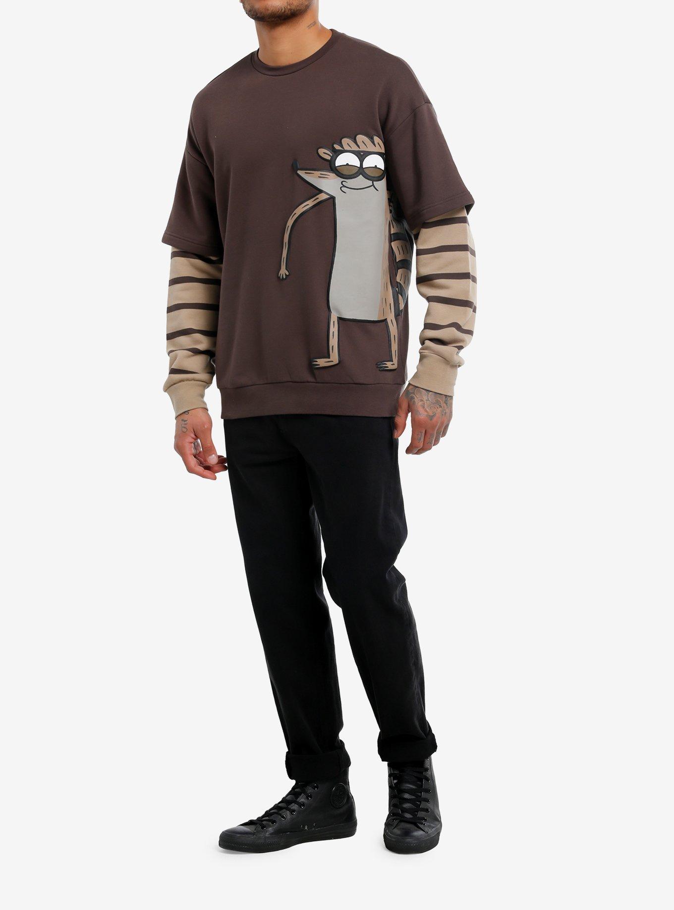 Regular Show Rigby Stripe Twofer Sweatshirt, MULTI, alternate