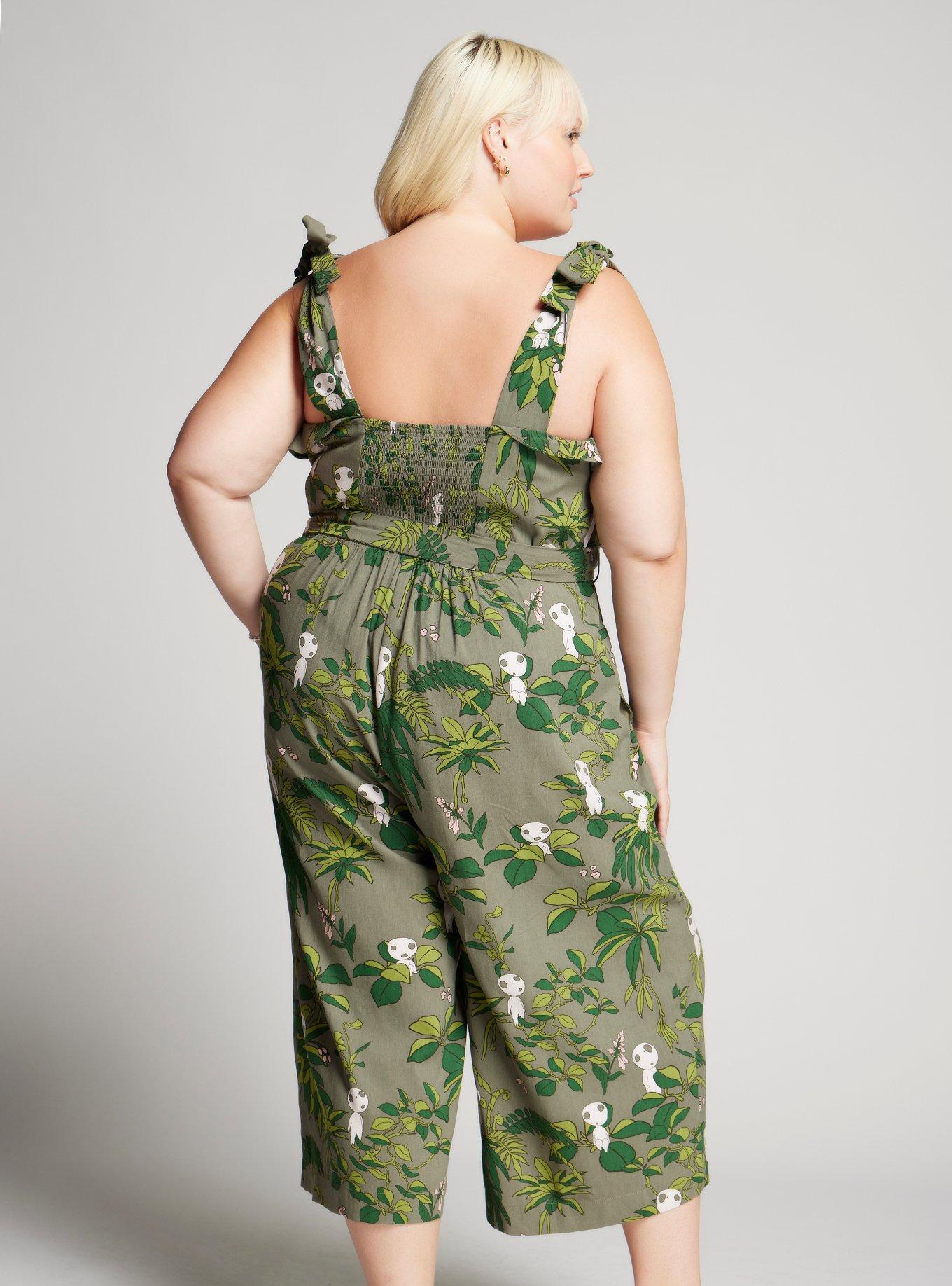 Her Universe Studio Ghibli Princess Mononoke Kodama Allover Print Plus Size Jumpsuit - BoxLunch Exclusive, NAVY, alternate