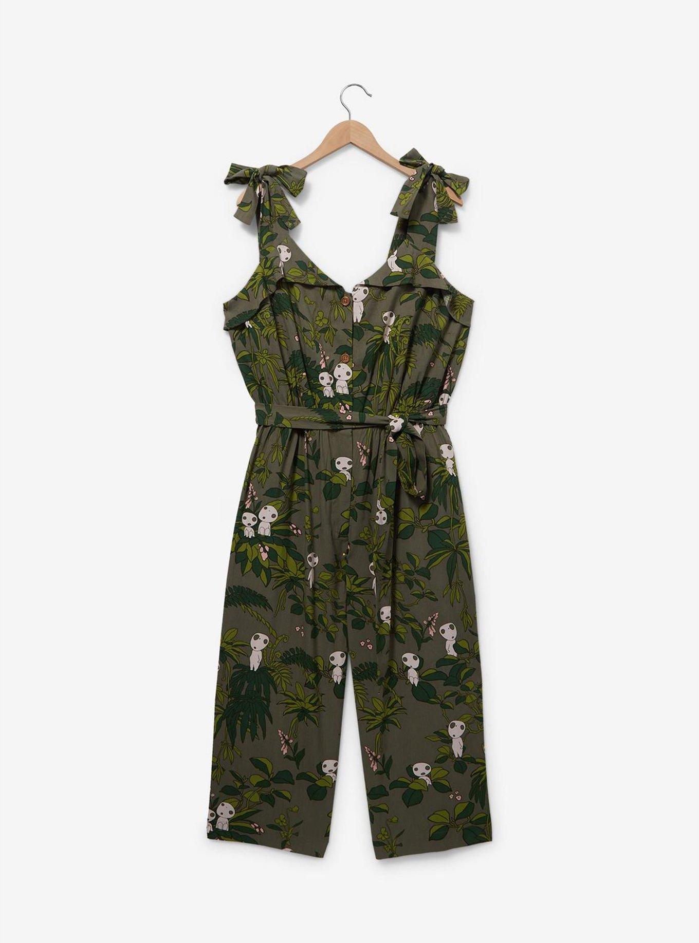 Her Universe Studio Ghibli Princess Mononoke Kodama Allover Print Plus Size Jumpsuit - BoxLunch Exclusive, NAVY, alternate