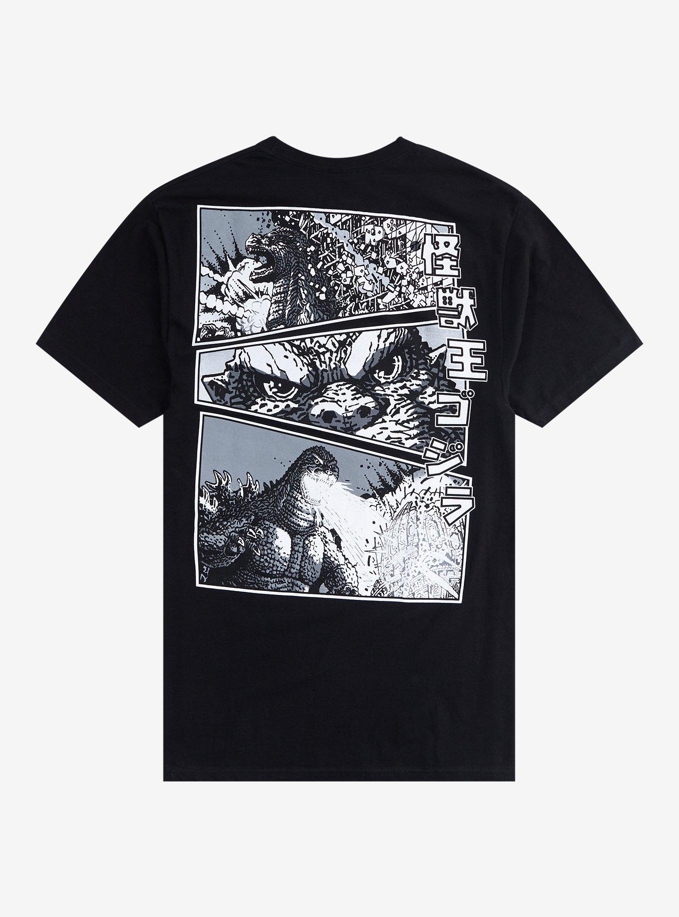 Godzilla Manga Double-Sided T-Shirt, BLACK, alternate