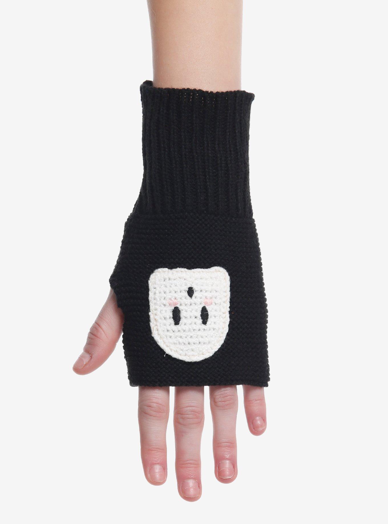 Crochet Ghost Fingerless Gloves, , alternate