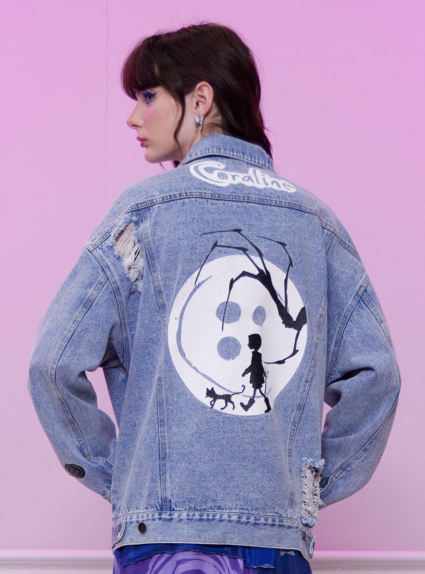 Coraline Art Jean Jacket, MEDIUM WASH, alternate