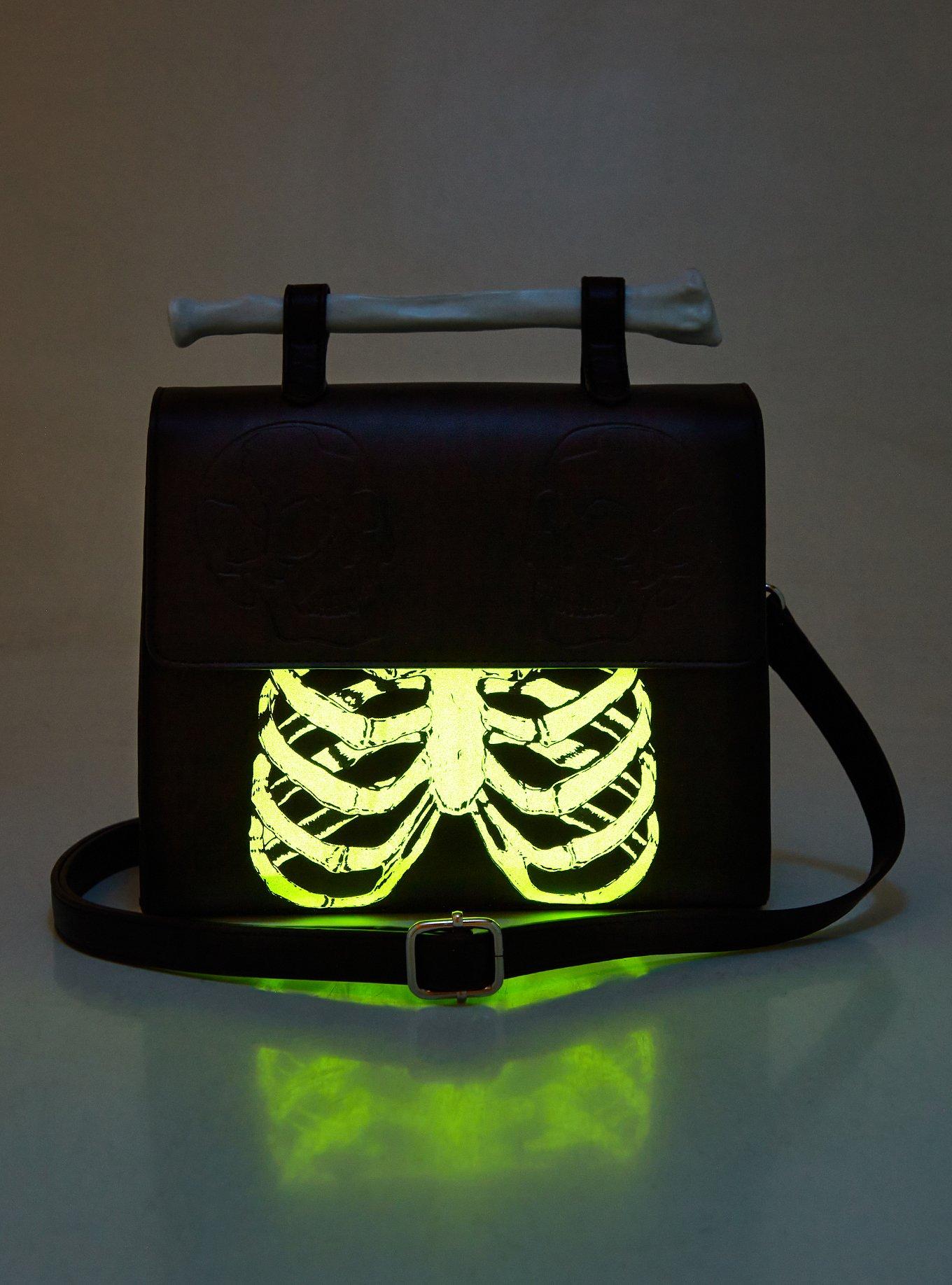 Skeleton Bone Glow-In-The-Dark Crossbody Bag, , alternate
