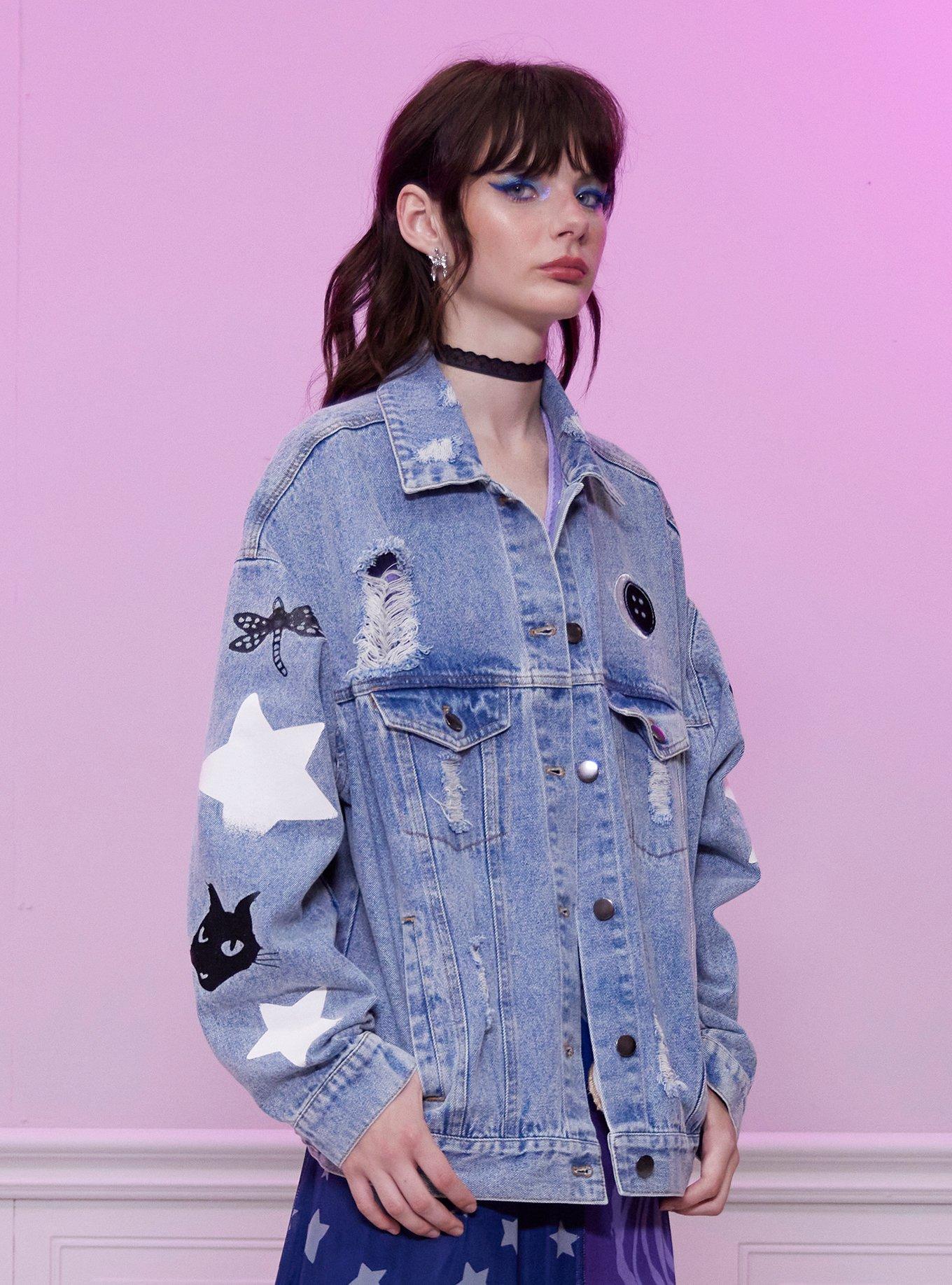 Coraline Art Girls Jean Jacket, MULTI, alternate
