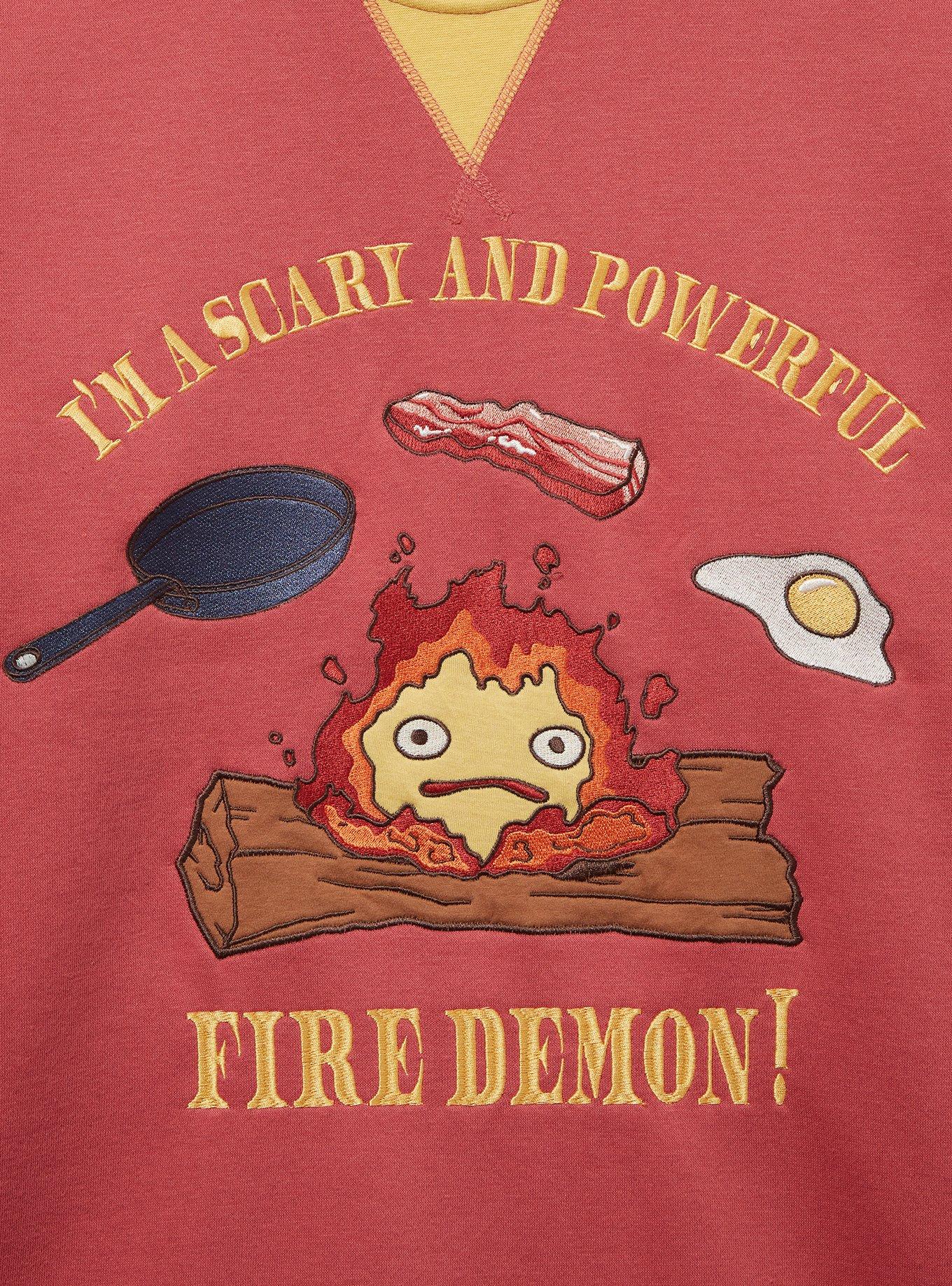 Studio Ghibli Howl's Moving Castle Calcifer Crewneck — BoxLunch Exclusive, ORANGE, alternate