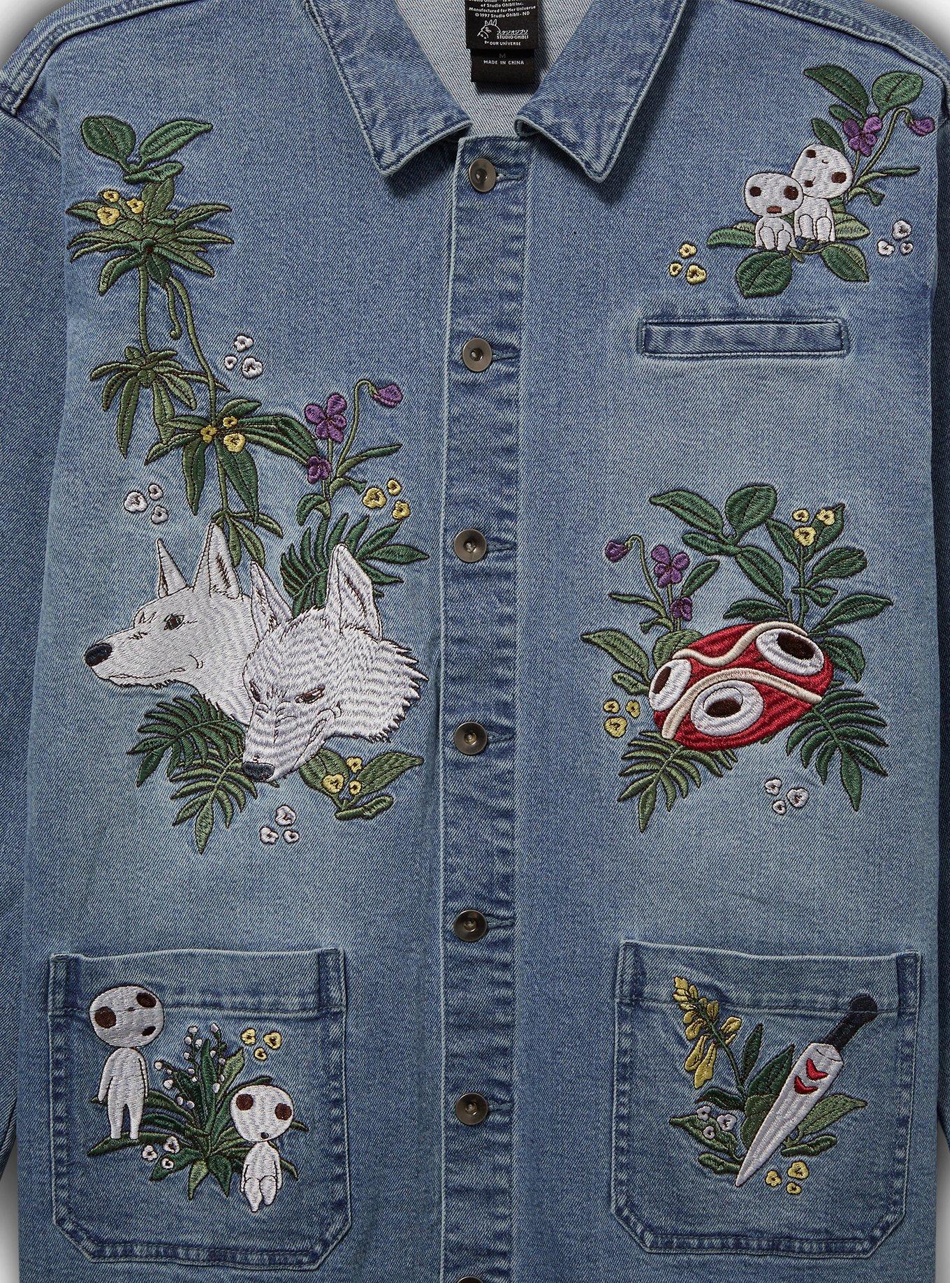 Studio Ghibli Princess Mononoke Icons Denim Chore Jacket - BoxLunch Exclusive, BLUE, alternate