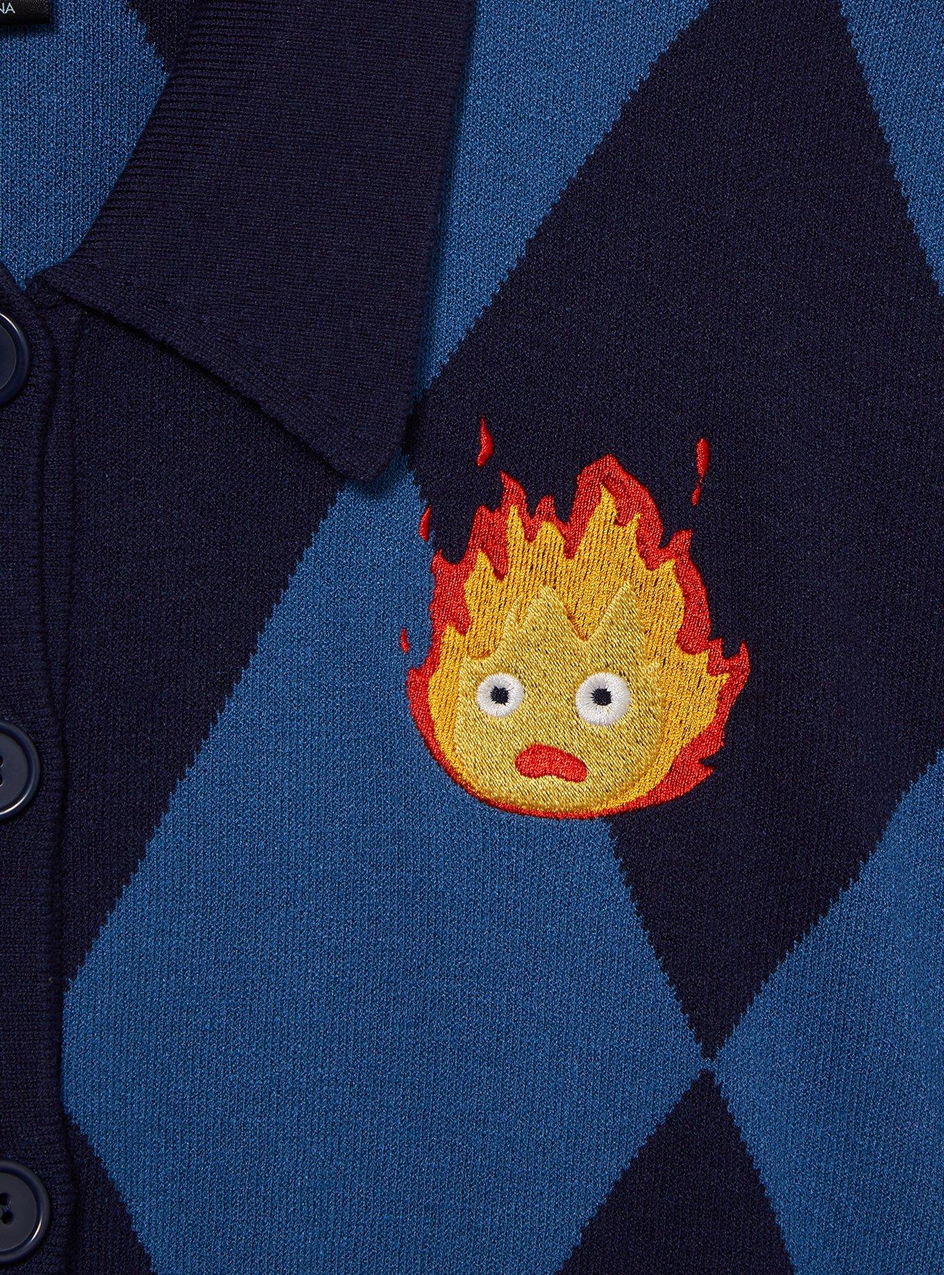 Studio Ghibli Howl's Moving Castle Calcifer Collared Women's Cardigan — BoxLunch Exclusive, MULTI, alternate