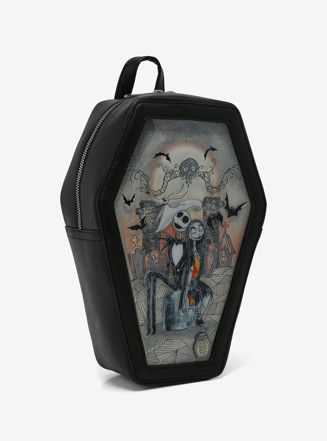 Loungefly The Nightmare Before Christmas Jack & Sally Pin Collector Coffin Mini Backpack, , hi-res
