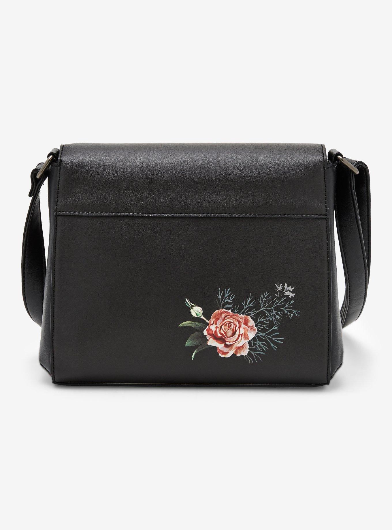 Dark Butterfly Floral Crossbody Bag, , alternate