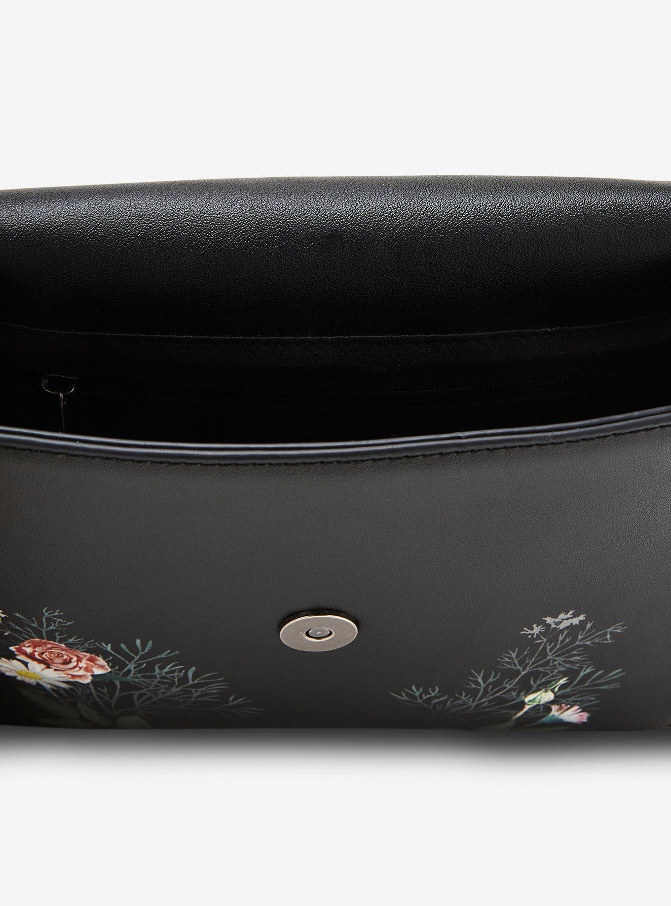 Dark Butterfly Floral Crossbody Bag, , alternate