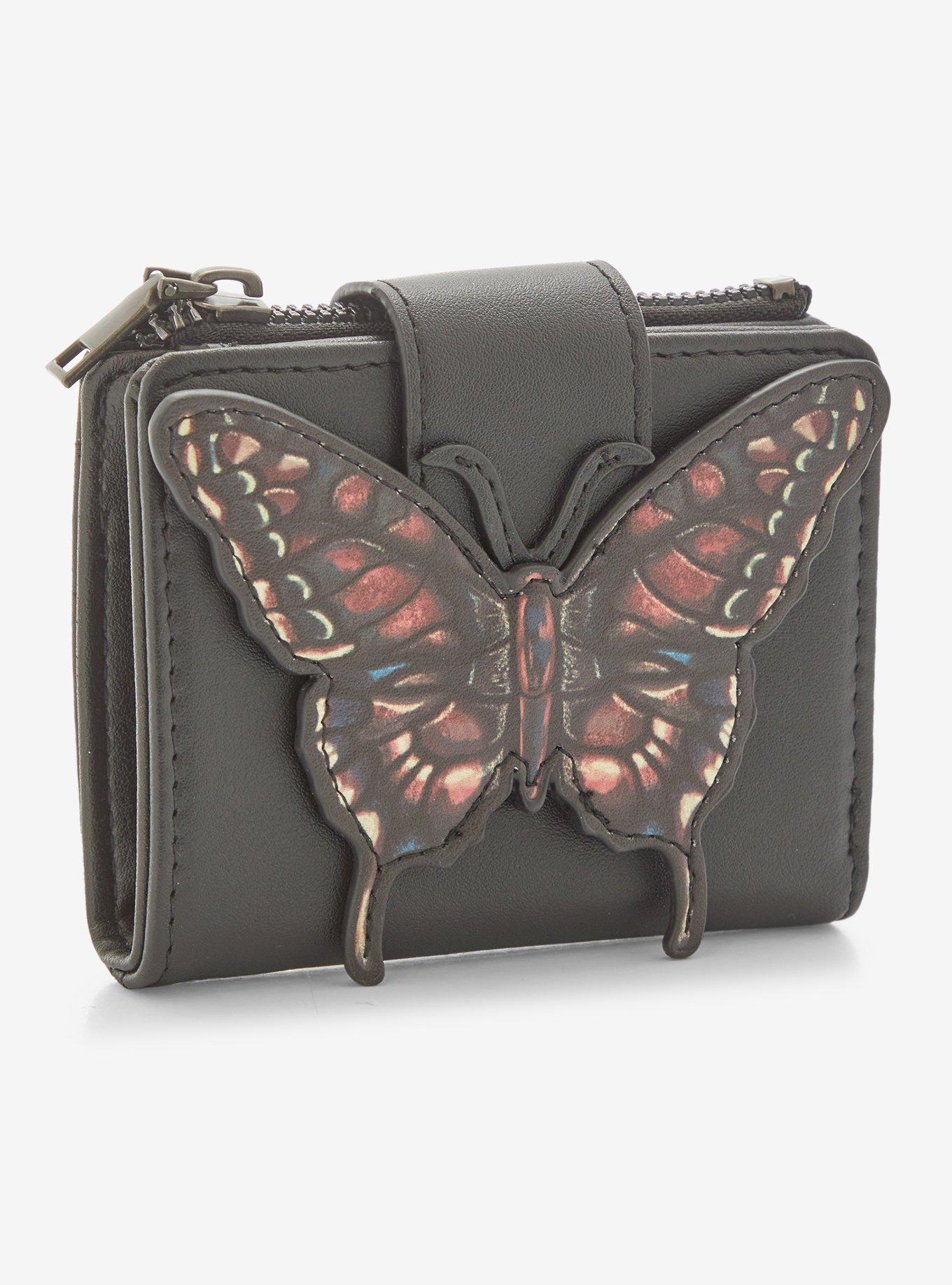 Dark Butterfly Mini Flap Wallet