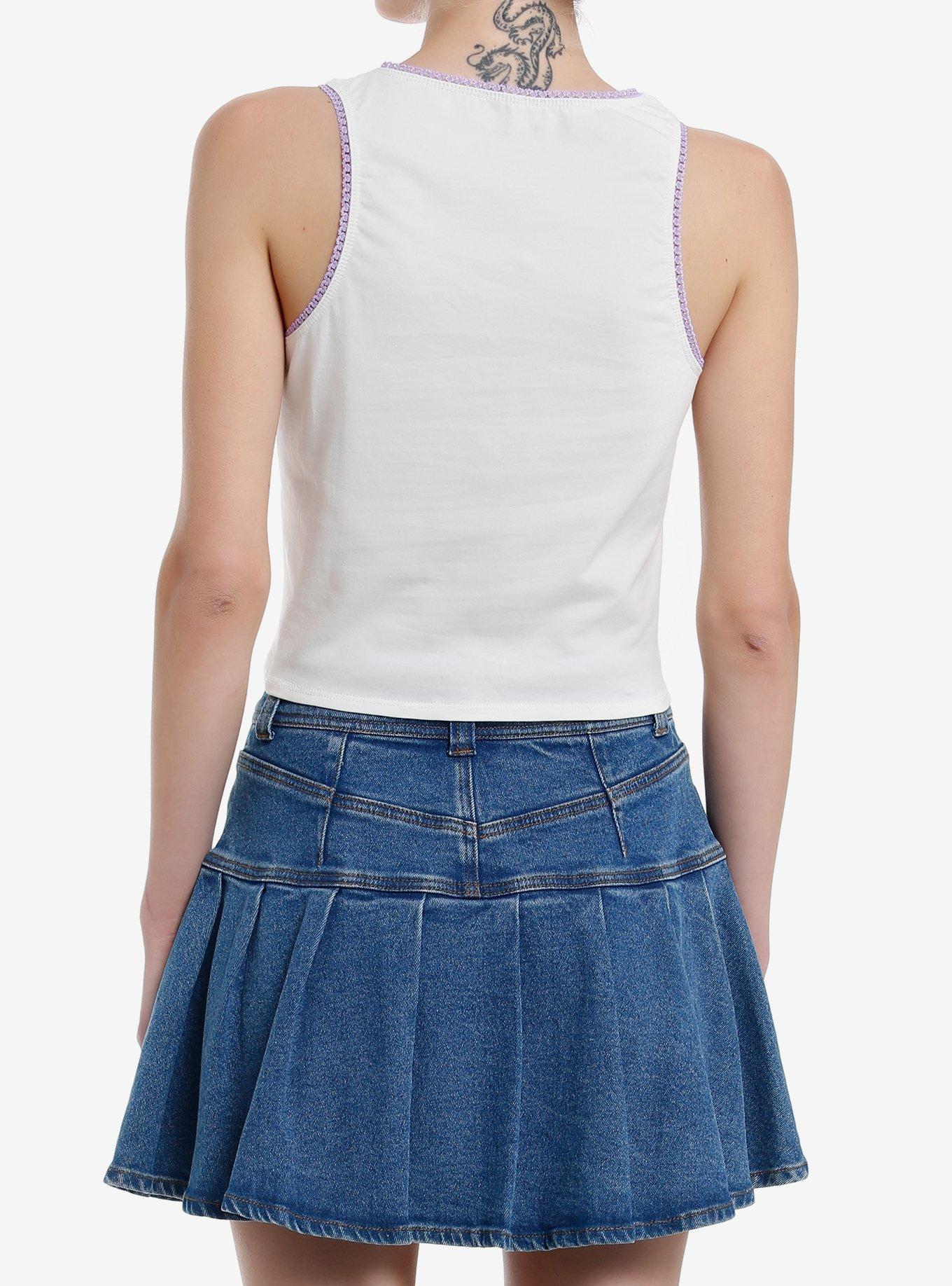 Sweet Society Teddy Bear Lavender Lace Girls Tank Top, LAVENDER, alternate