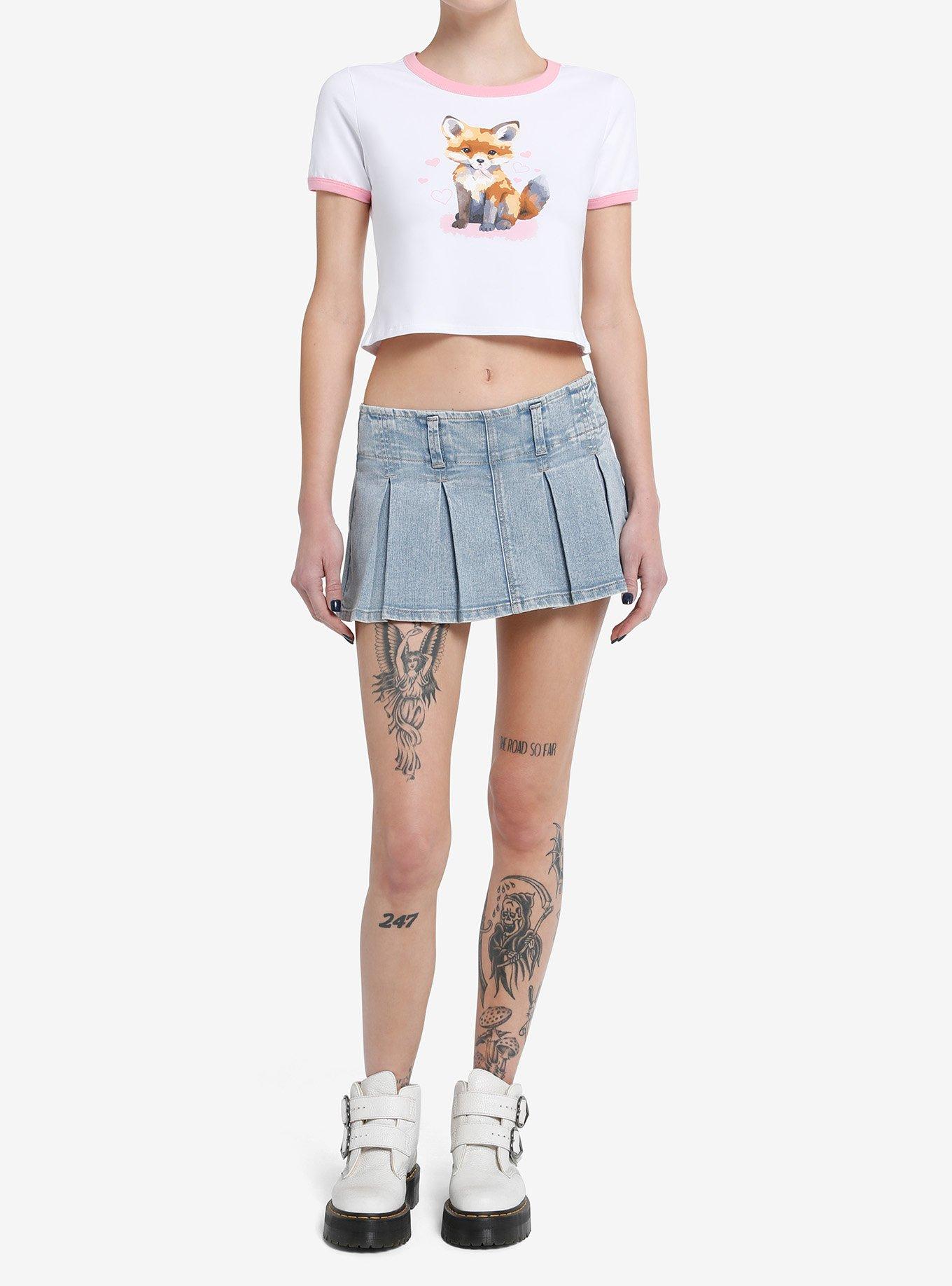 Sweet Society Baby Fox Pink Ringer Girls Baby T-Shirt, PINK, alternate