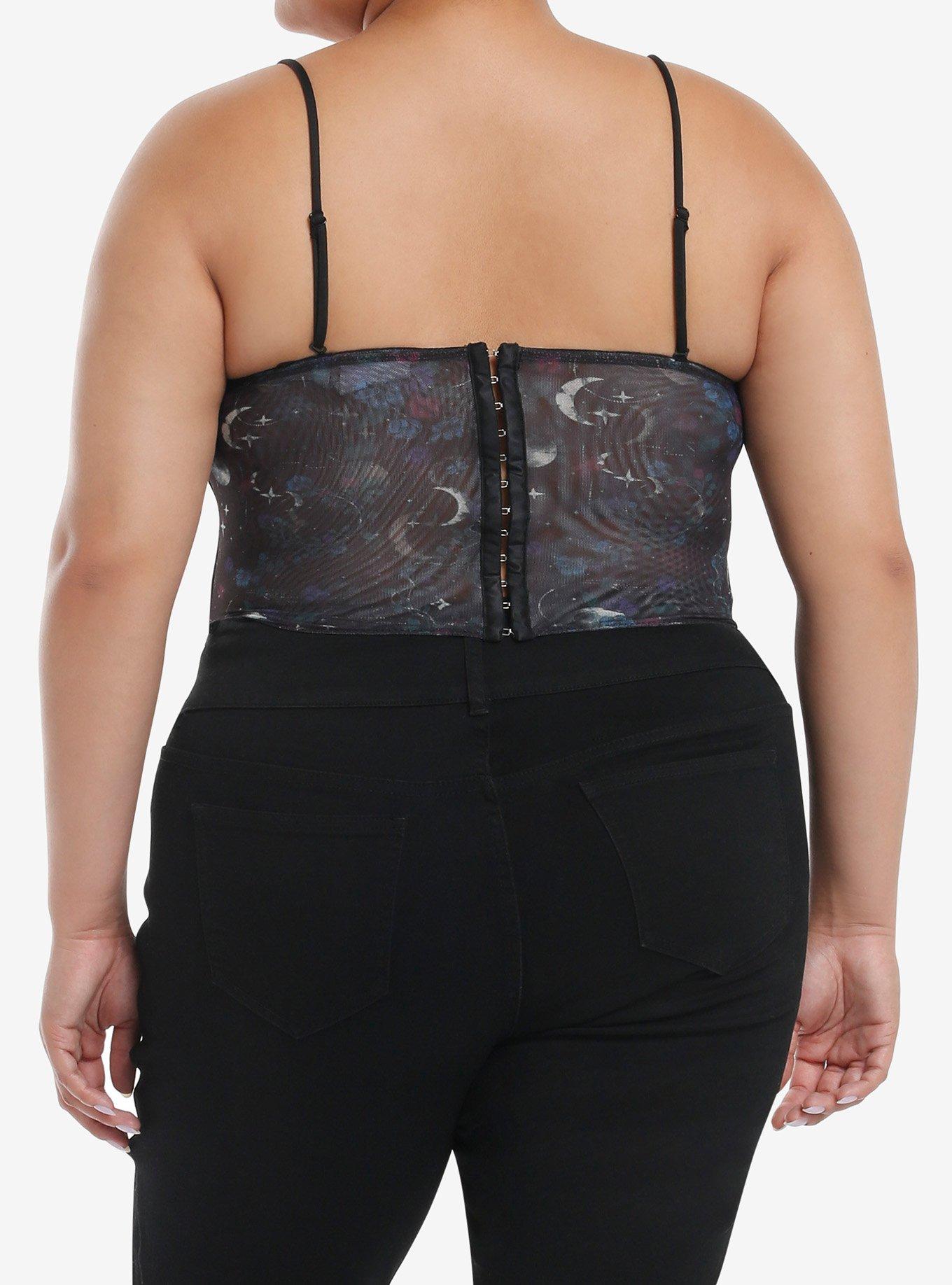 Thorn & Fable Floral Celestial Lace Girls Corset Top Plus Size, MULTI, alternate