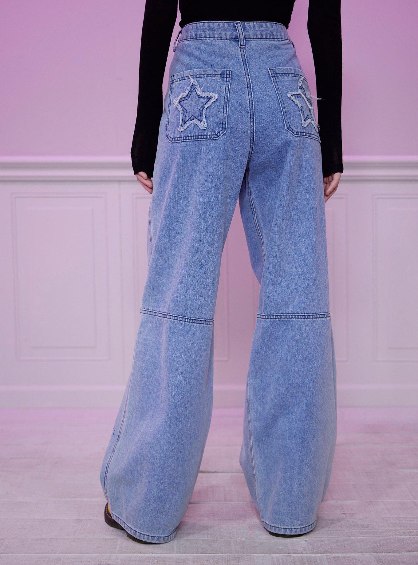 Coraline Spray Paint Wide Leg Jeans