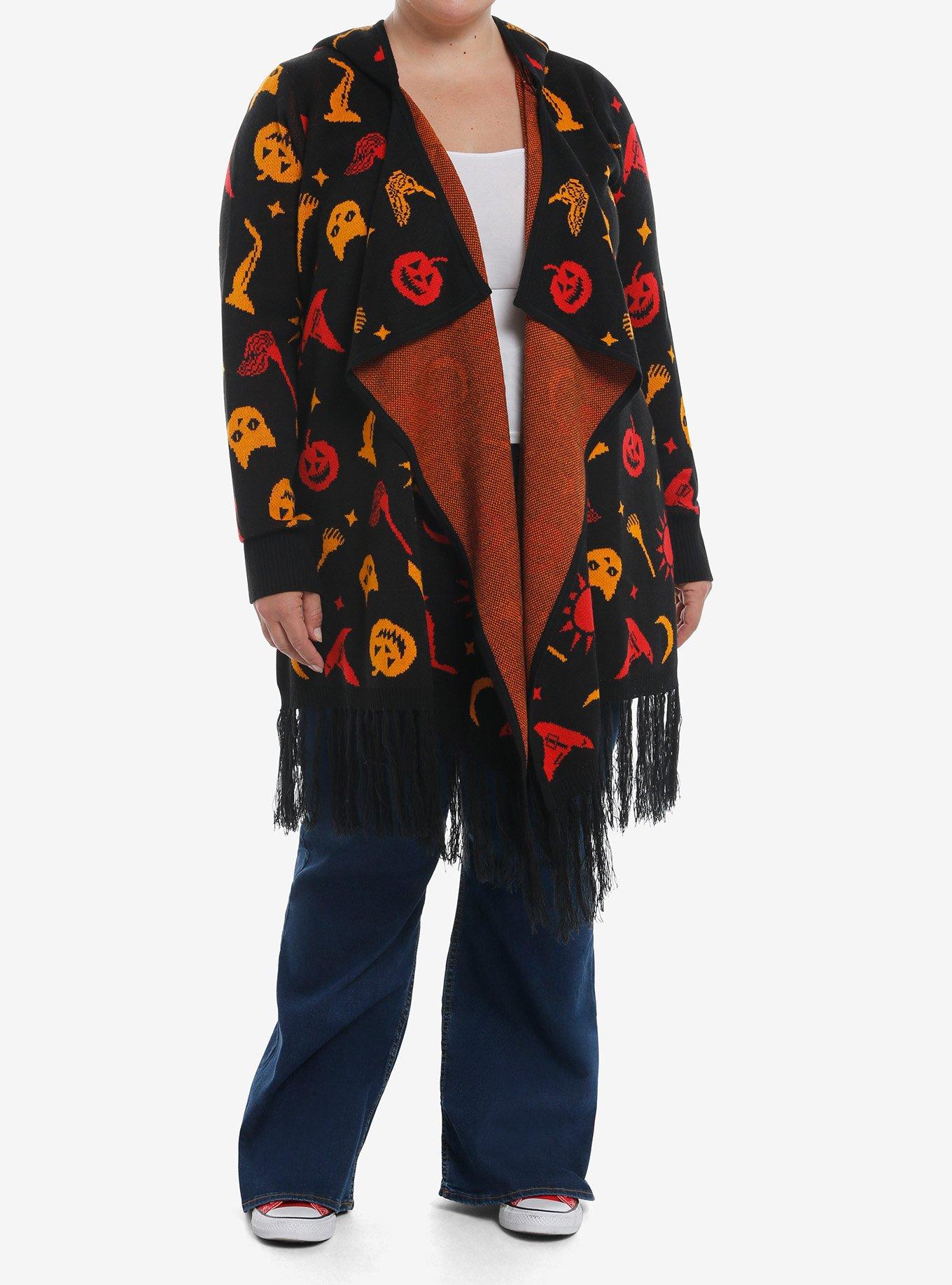 Her Universe Disney Hocus Pocus Dani Hooded Fringe Girls Cardigan Plus Size, , hi-res