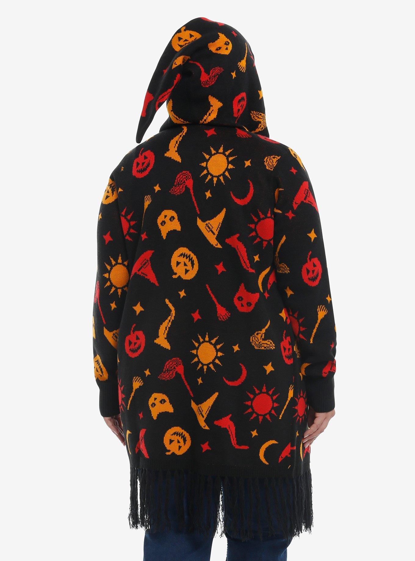 Her Universe Disney Hocus Pocus Dani Hooded Fringe Girls Cardigan Plus Size, MULTI, alternate