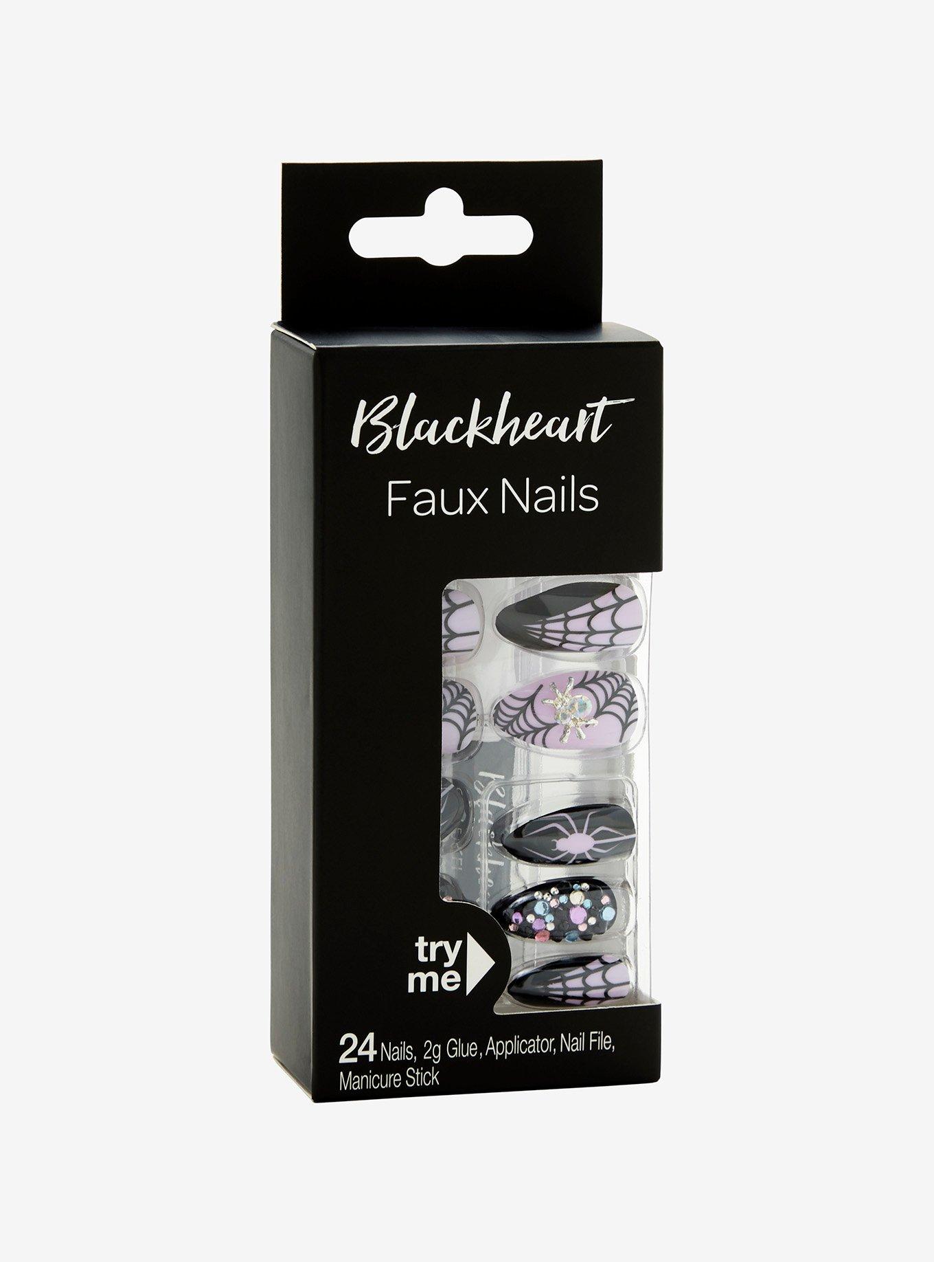 Blackheart Spider Lavender Faux Nail Set, , alternate