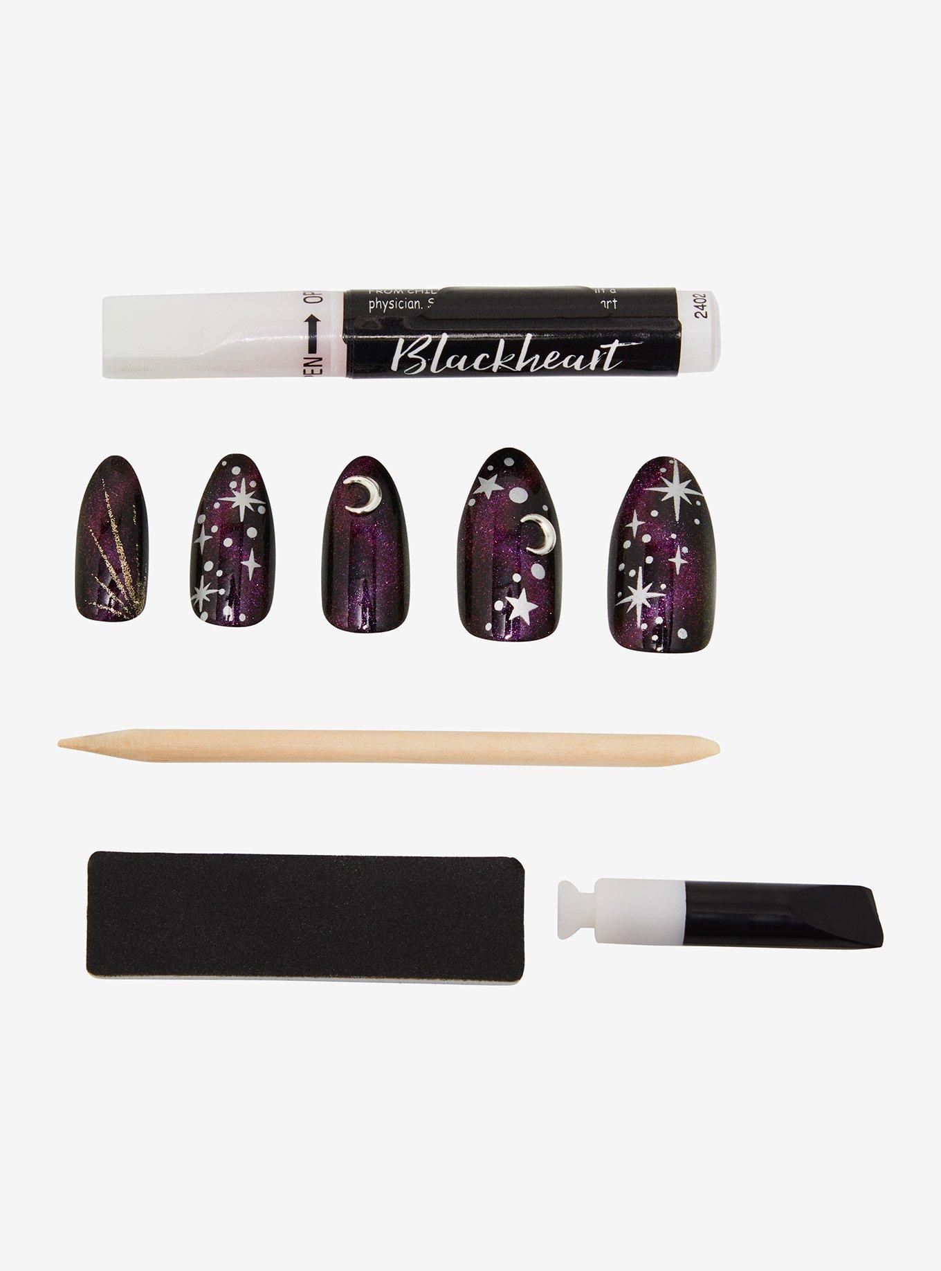 Blackheart Celestial Glitter Faux Nail Set, , alternate