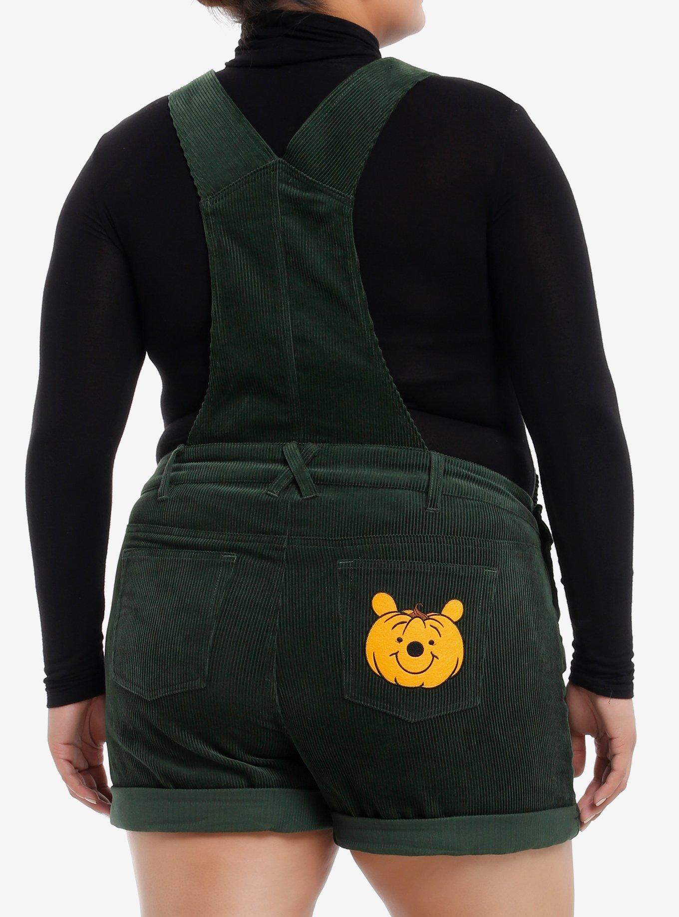 Disney Winnie The Pooh Halloween Corduroy Shortalls Plus Size, FOREST GREEN, alternate