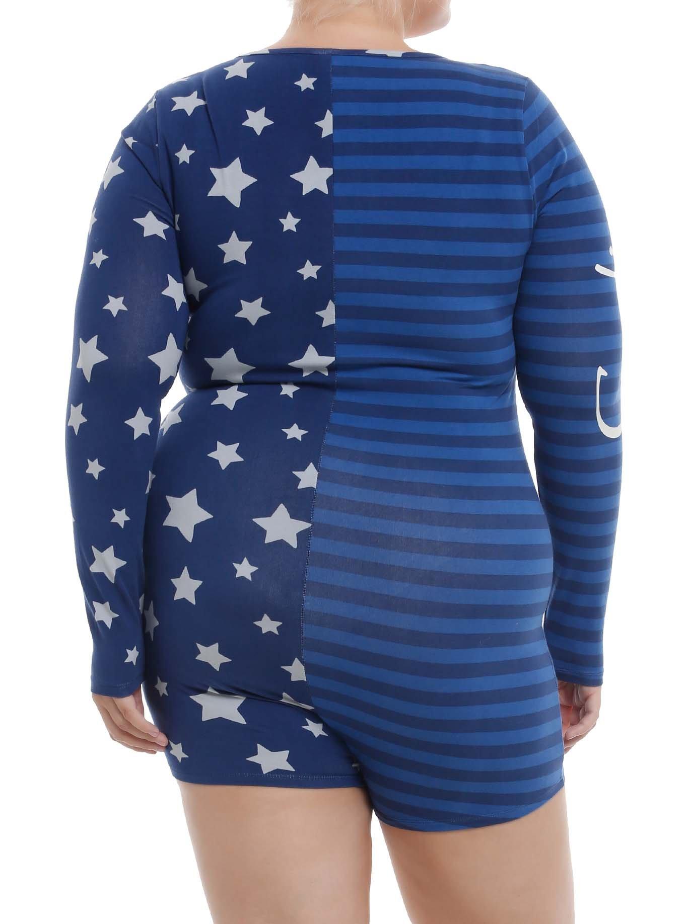 Coraline Split Lounge Henley Romper Plus Size, MULTI, alternate