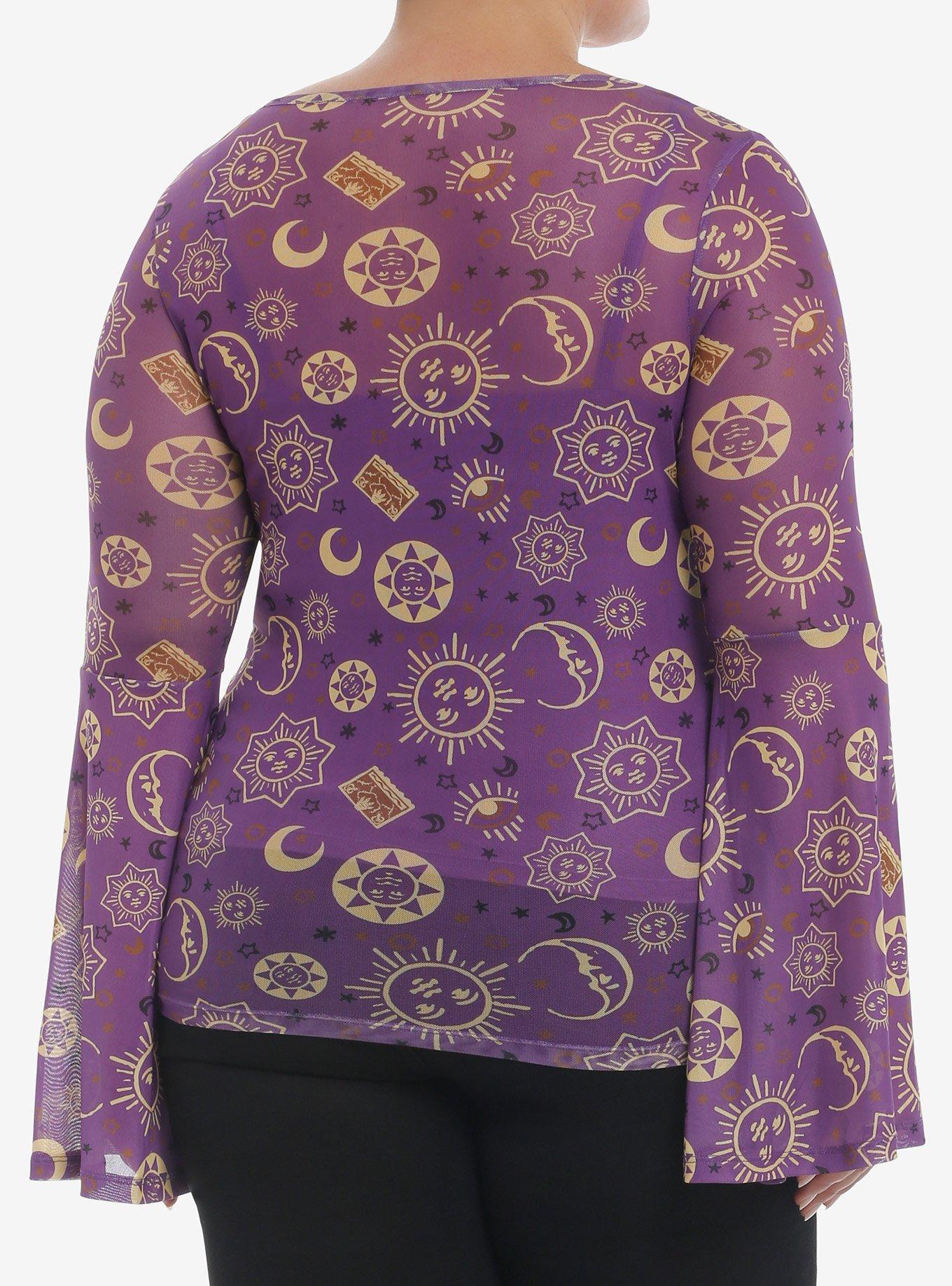 Her Universe Disney Hocus Pocus Celestial Mesh Long-Sleeve Top Plus Size, MULTI, alternate