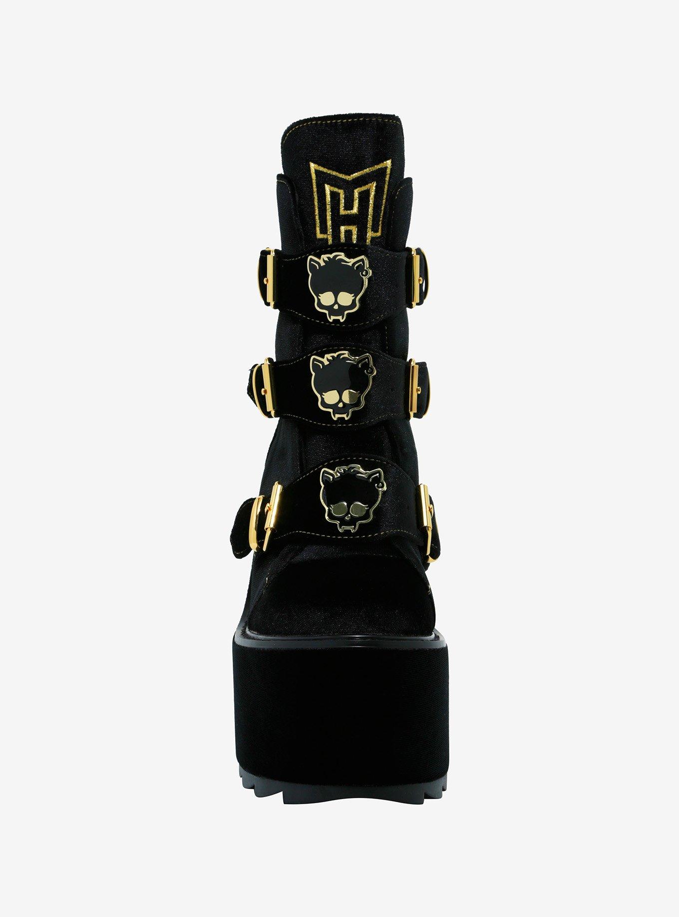 YRU Monster High Clawdeen Dune Lo Black Velvet Boots, MULTI, alternate