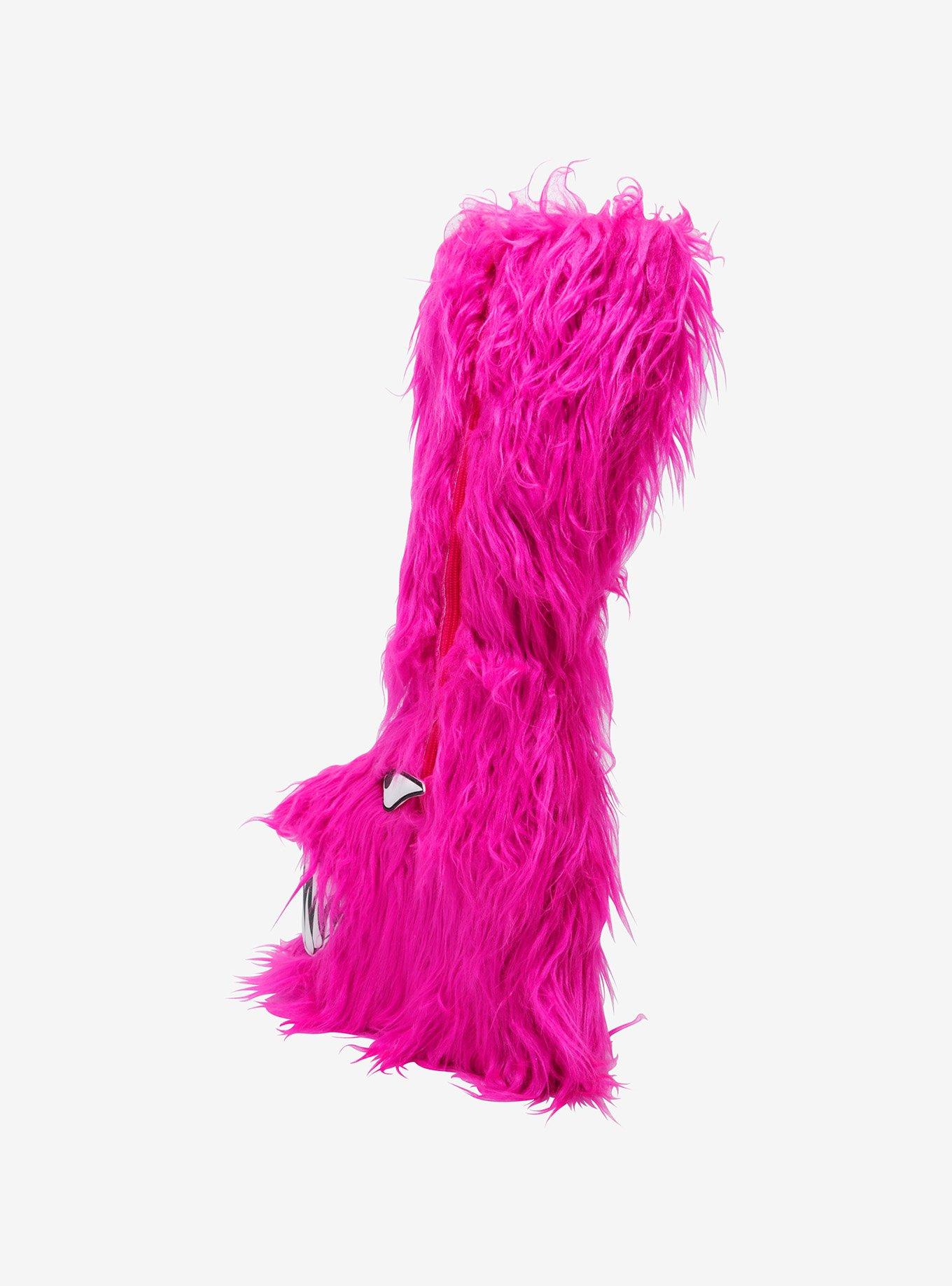 YRU Pink Boogie Monster Fuzzy Platform Boots, MULTI, alternate