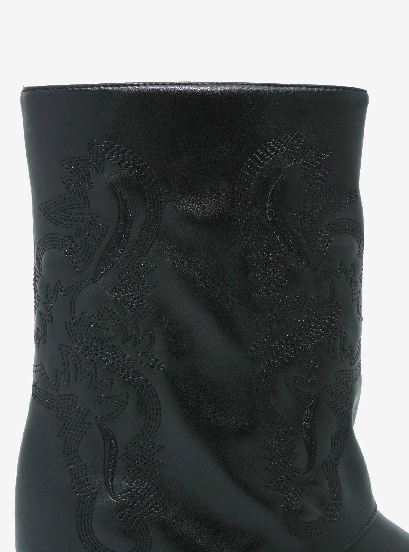 Azalea Wang Black Foldover Western Boots, MULTI, alternate