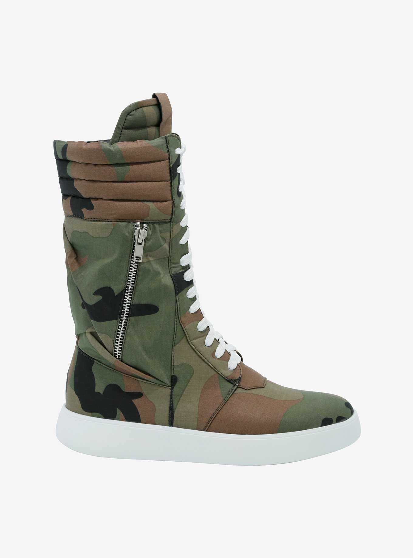 Azalea Wang Camo Lace-Up Super Hi-Top Sneakers, , hi-res
