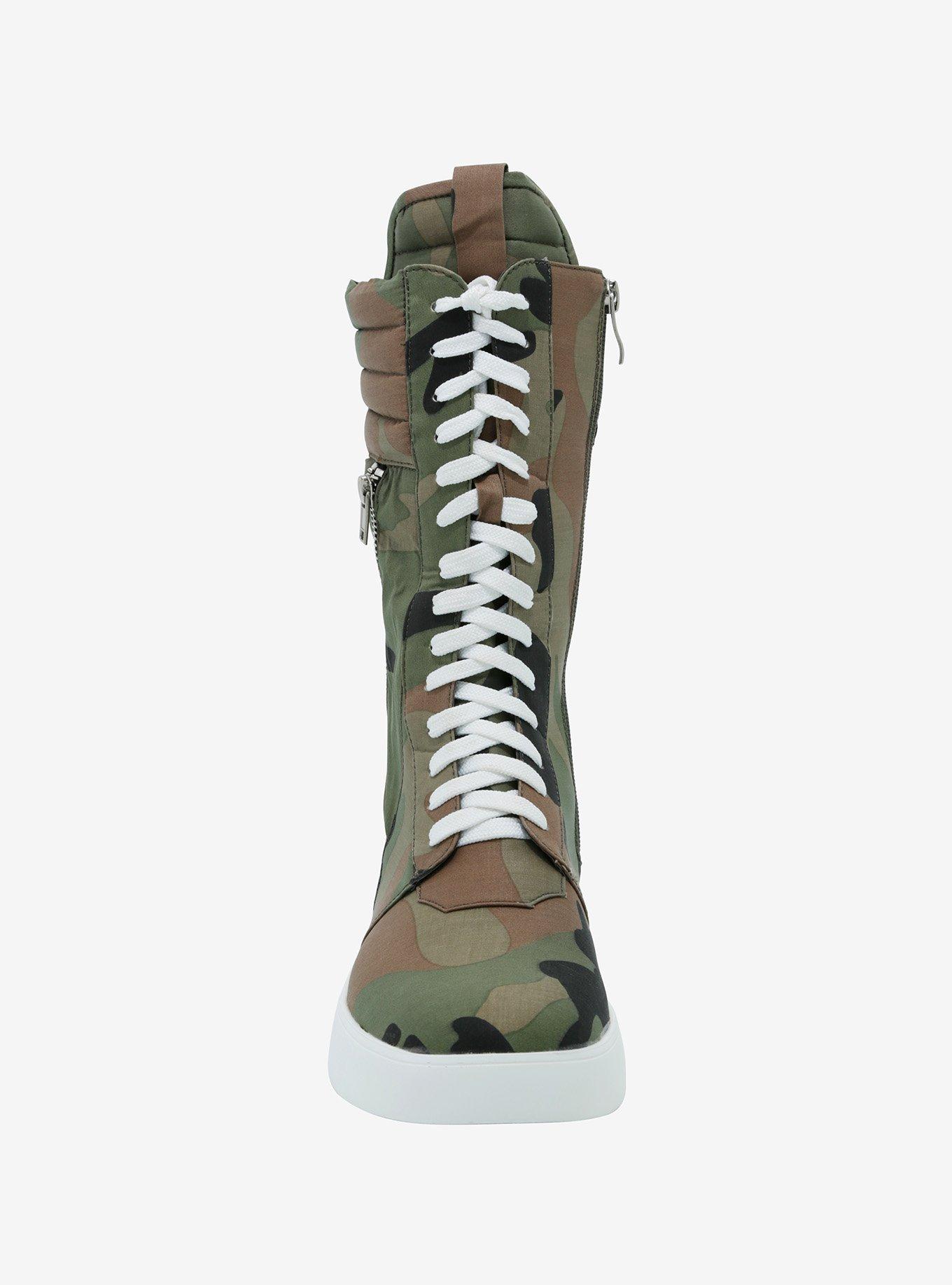 Azalea Wang Camo Lace-Up Super Hi-Top Sneakers, MULTI, alternate