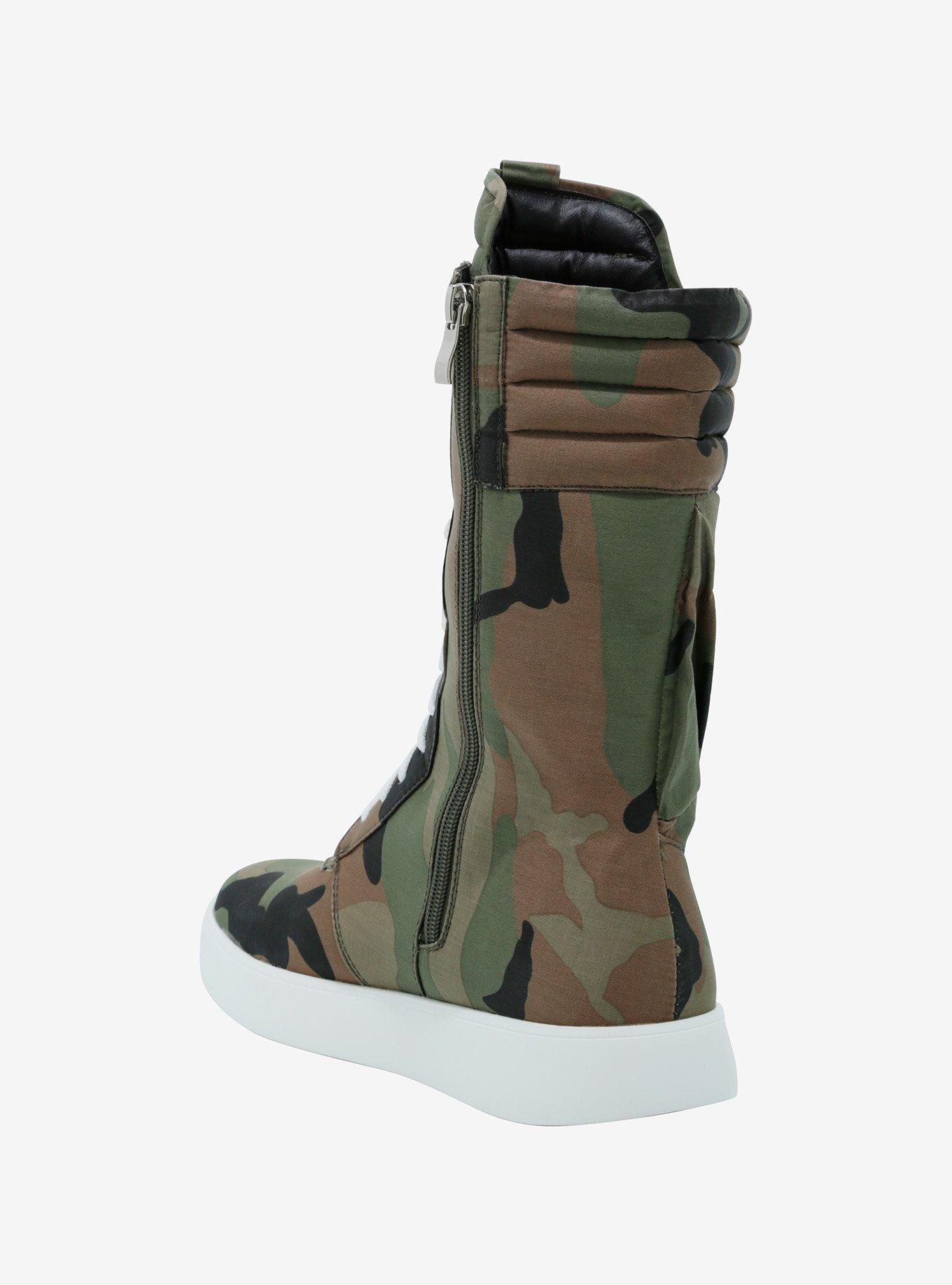 Azalea Wang Camo Lace-Up Super Hi-Top Sneakers