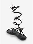 Azalea Wang Black Butterfly Wrap Sandals, MULTI, alternate