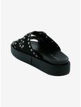 Azalea Wang Black & Silver Grommet Platform Buckle Sandals, MULTI, alternate