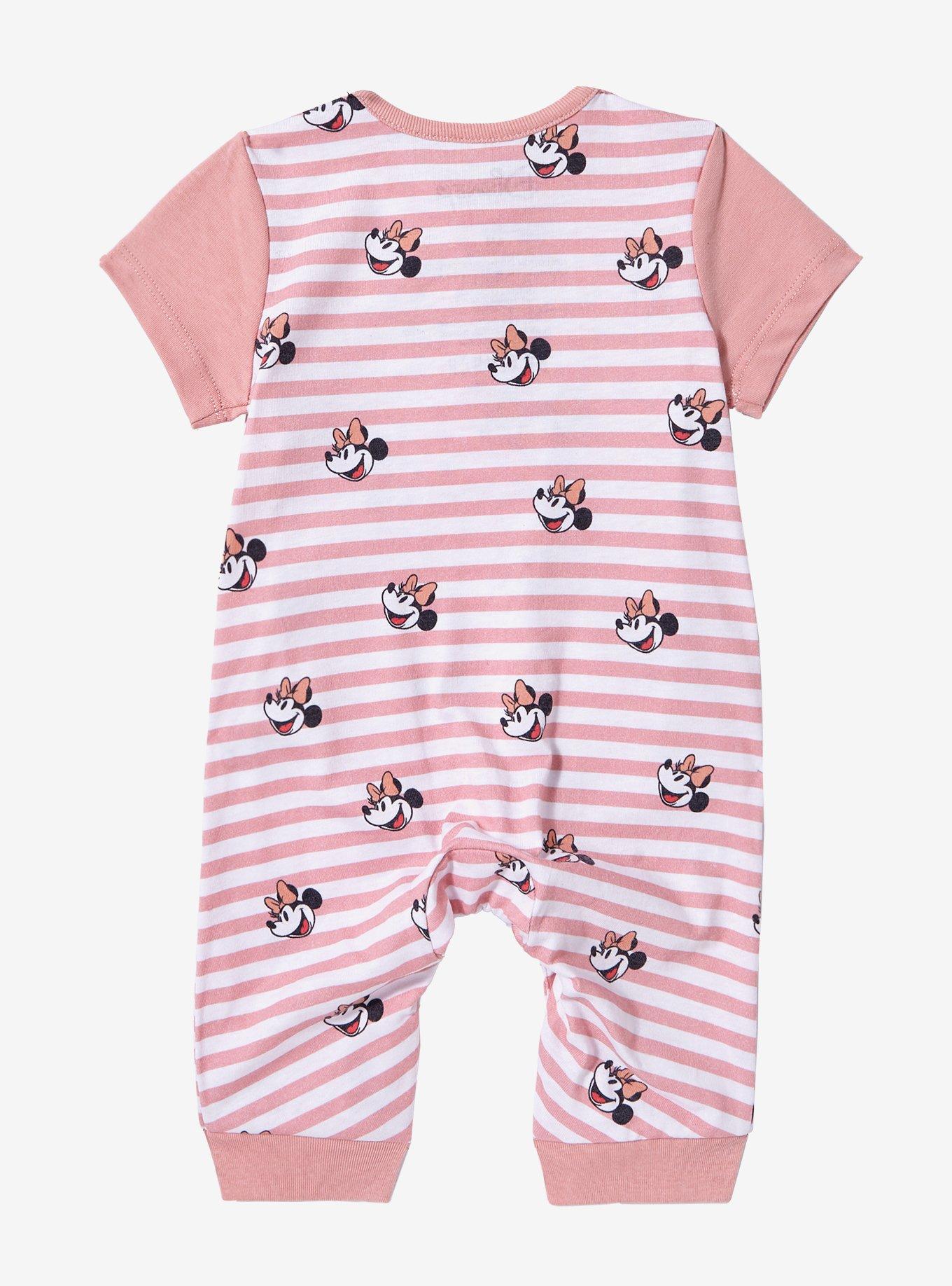 Disney Minnie Mouse Allover Print Striped Infant One-Piece, , hi-res
