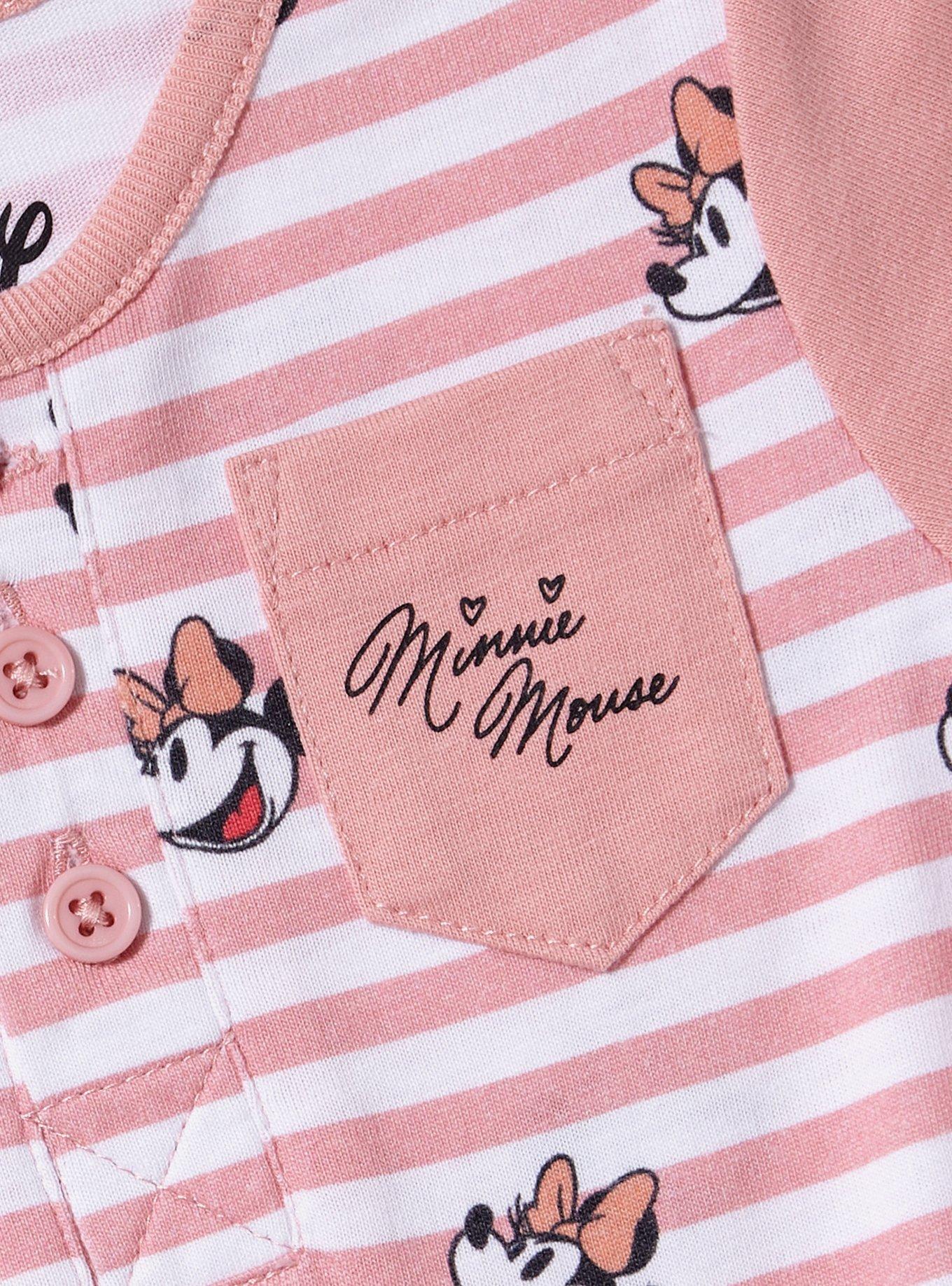 Disney Minnie Mouse Allover Print Striped Infant One-Piece, MULTI, alternate