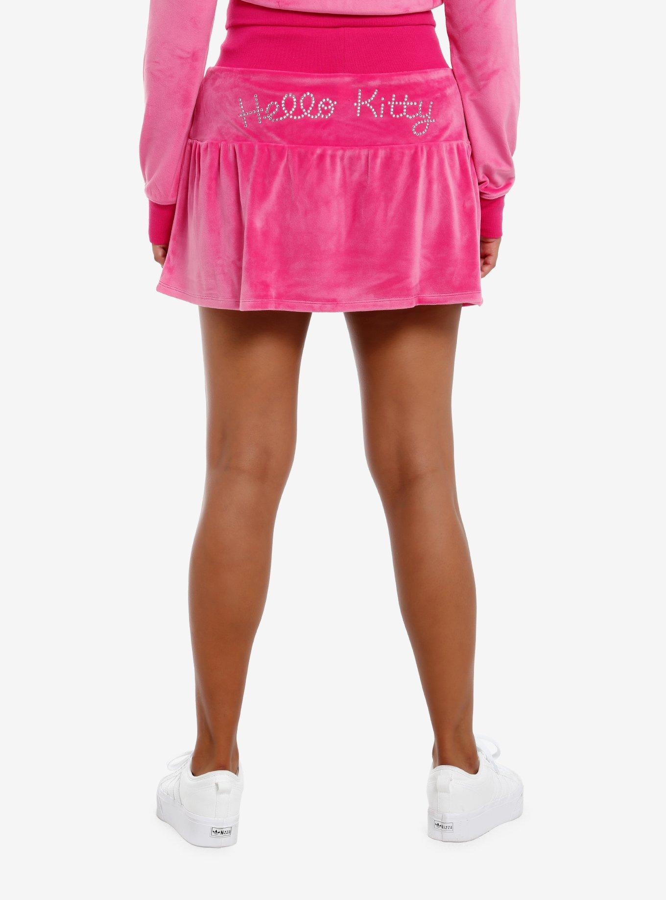 Hello Kitty Rhinestone Pink Velour Skirt, MULTI, alternate