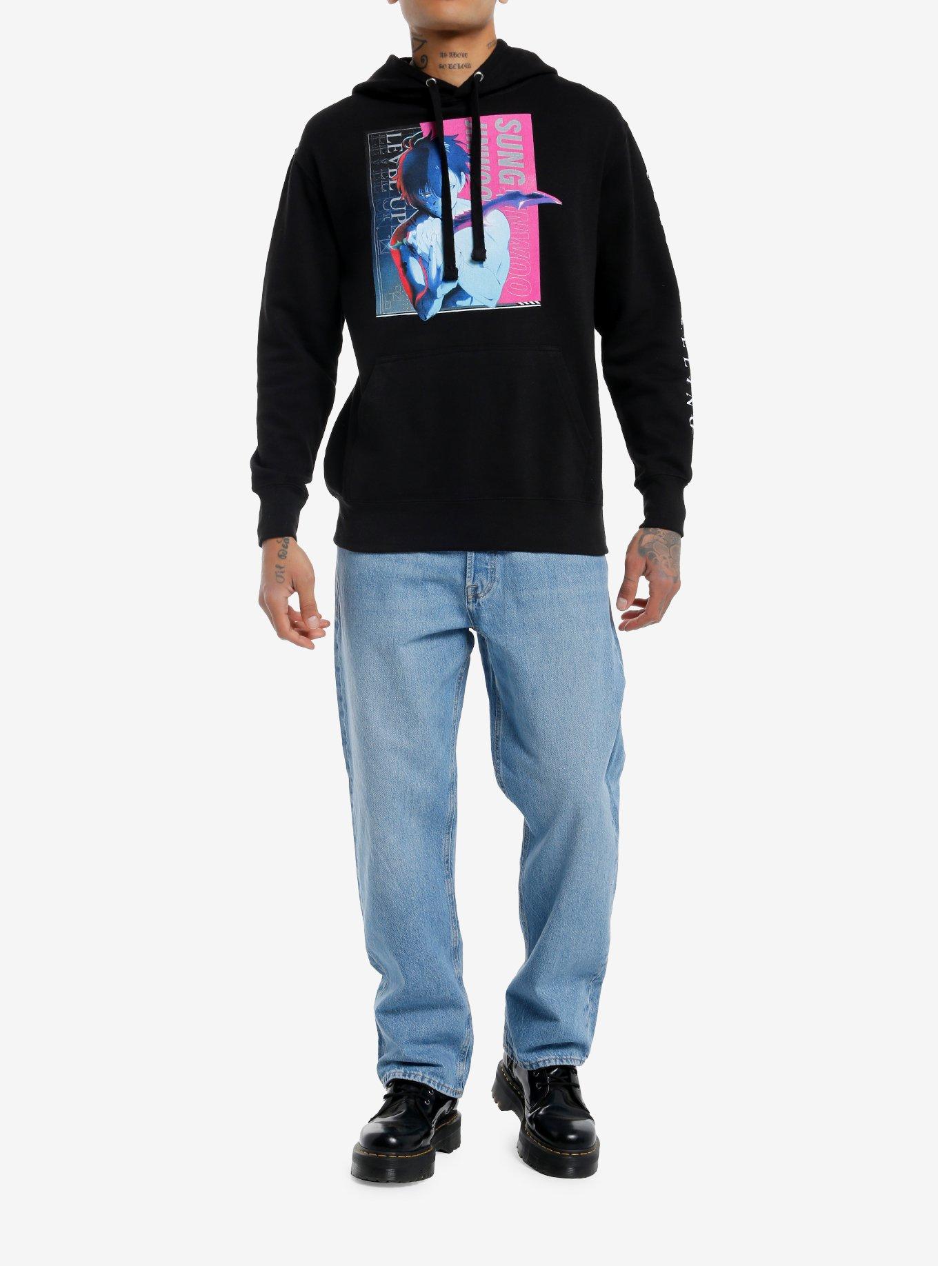 Solo Leveling Sung Jinwoo Hoodie, BLACK, alternate
