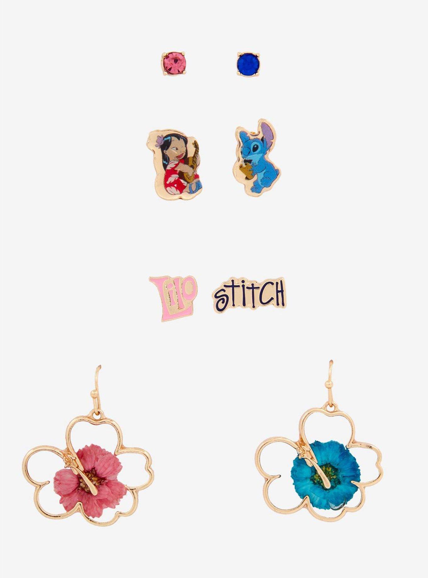 Disney Lilo & Stitch Mix and Match Floral Earring Set - BoxLunch Exclusive, , alternate