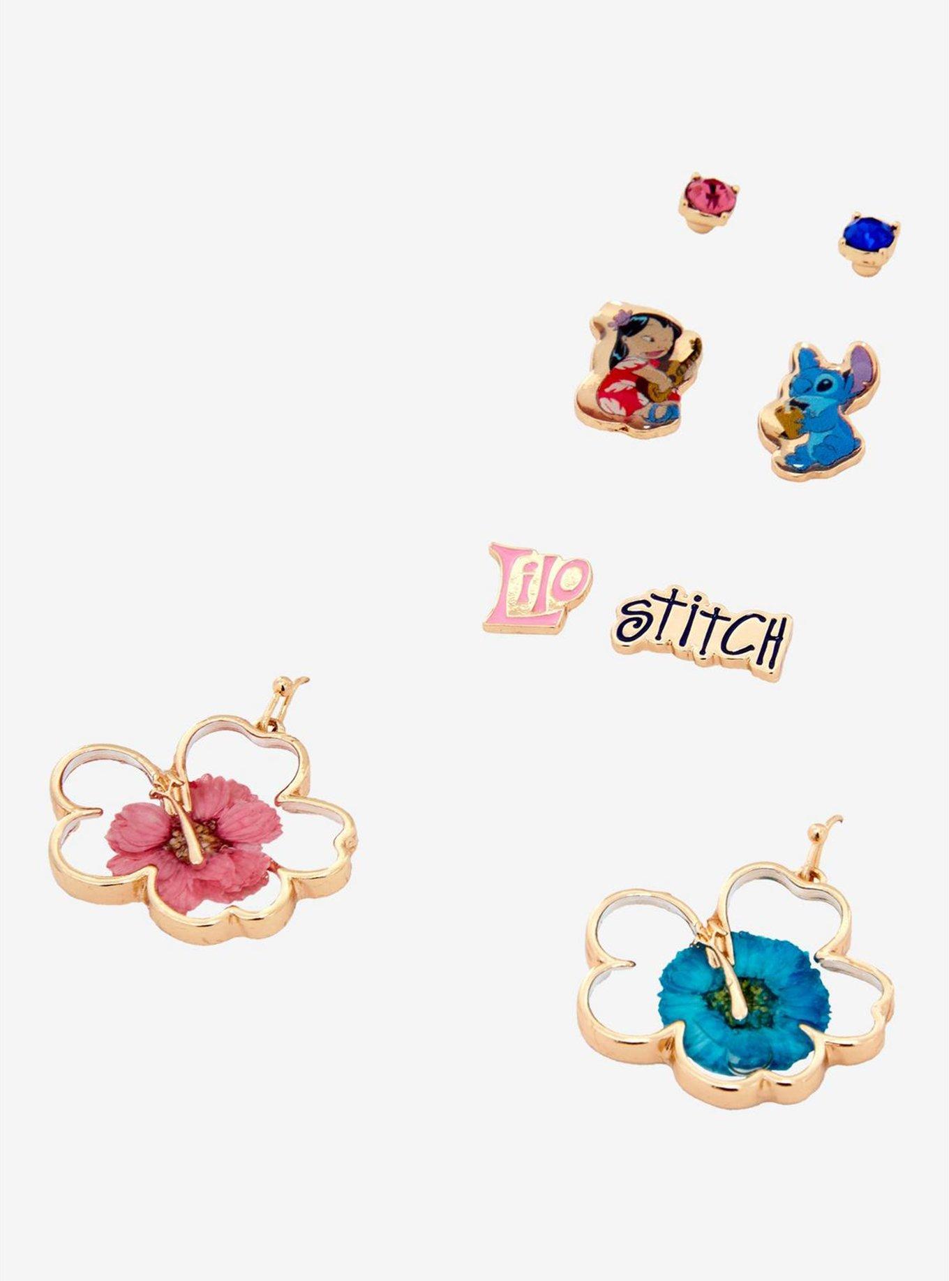 Disney Lilo & Stitch Mix and Match Floral Earring Set - BoxLunch Exclusive, , alternate