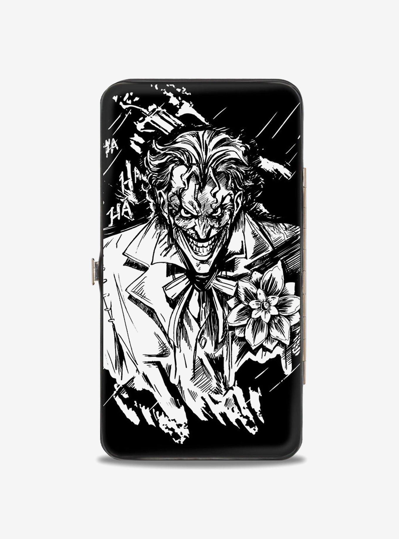 DC Comics Batman and Joker Smiling Sketch Poses Hinged Wallet, , hi-res