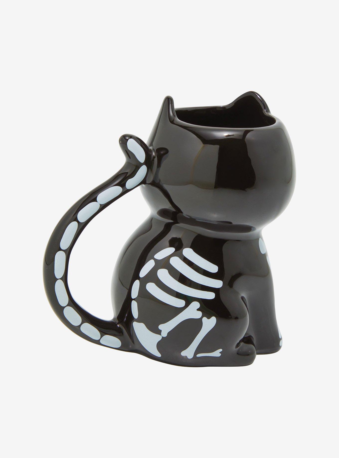 Cat Skeleton Figural Mug, , alternate