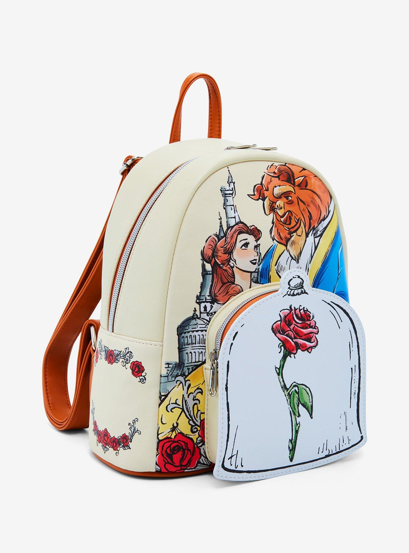 Loungefly Disney Beauty And The Beast Couple Rose Mini Backpack