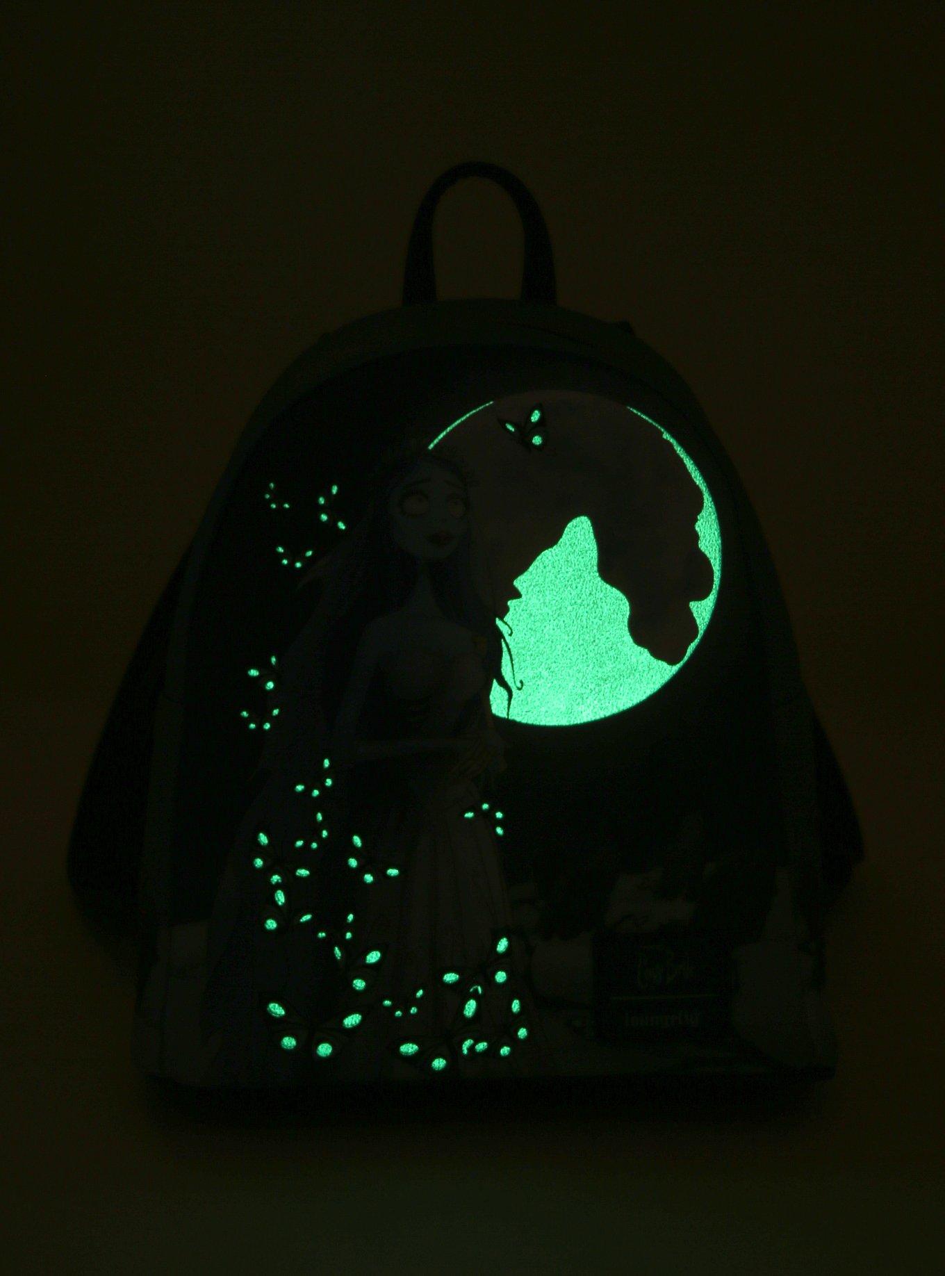 Loungefly Corpse Bride Emily Butterflies Glow-In-The-Dark Mini Backpack, , alternate