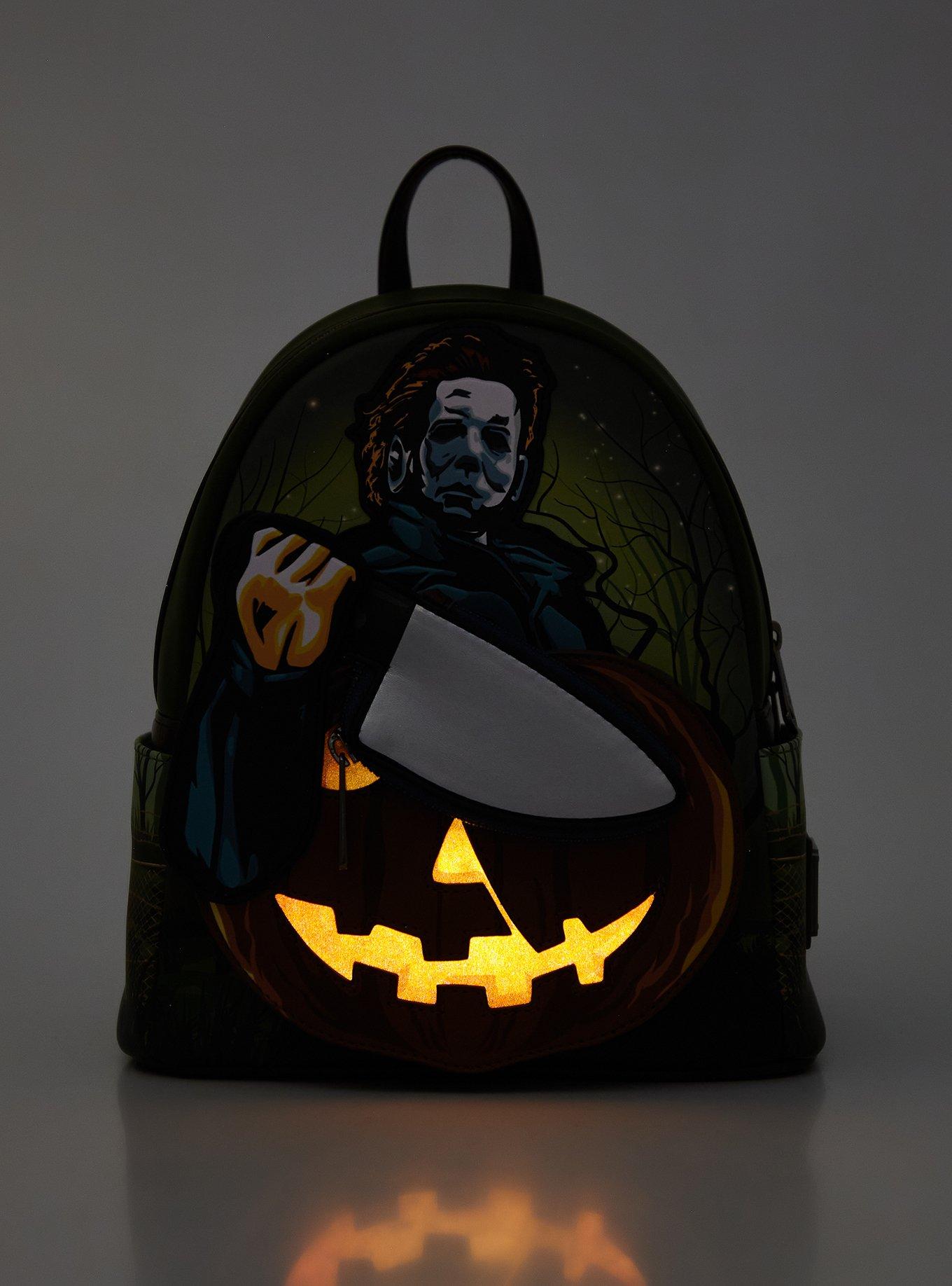 Loungefly Halloween Glow-In-The-Dark Mini Backpack With Knife Coin Pouch, , alternate